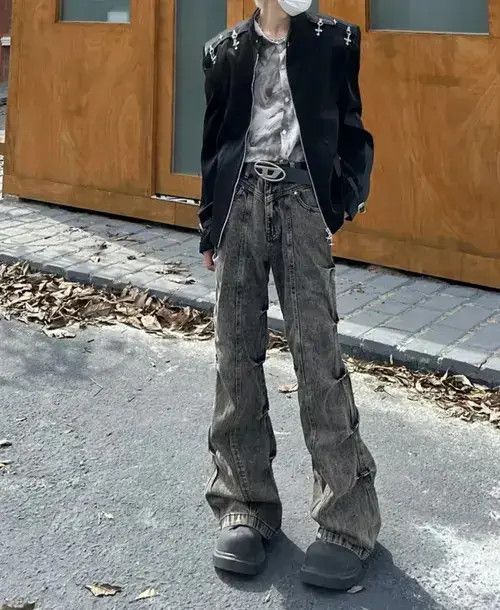 Japanese Brand Opium Cargo Flared Stack Jeans, Wide Leg, Bootcut, Stacked Size US 32 / EU 48 - 4 Thumbnail