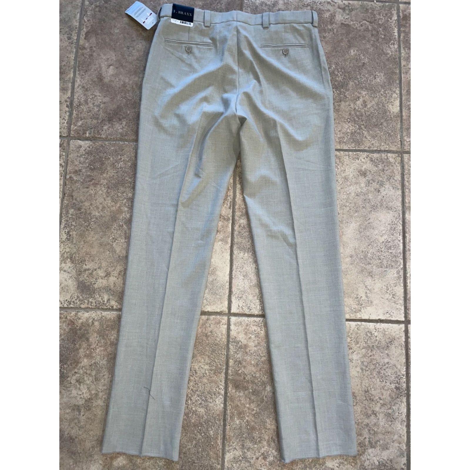 BRAX VINTAGE Braxx Men's Dress Pants Size 36x36 Beige Office Formal Trousers Size 36R - 4 Thumbnail