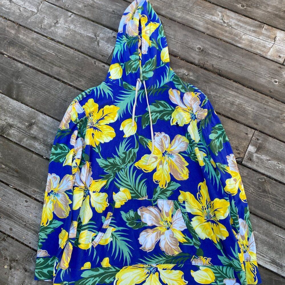 Polo Ralph Lauren Polo Ralph Lauren Floral Royal Blue Hoodie XL Size US XL / EU 56 / 4 - 4 Thumbnail