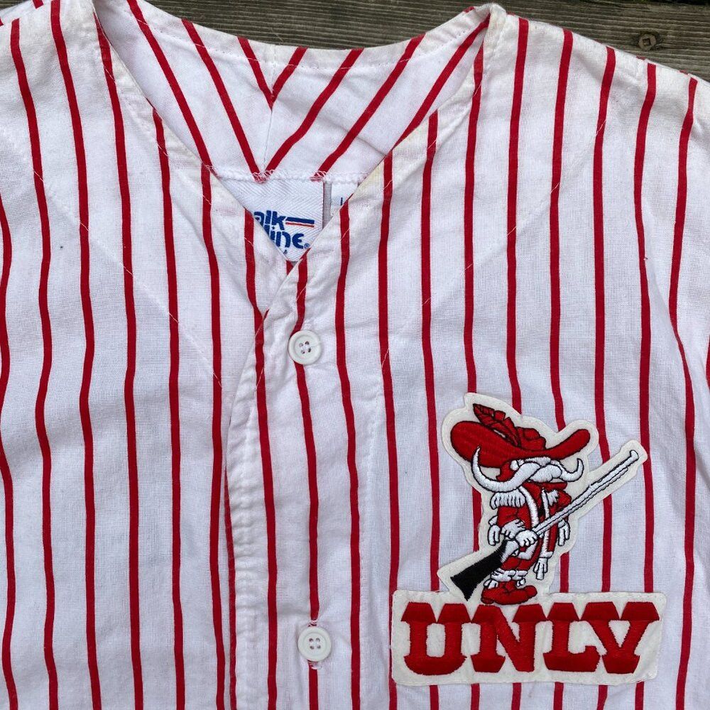 Chalk Line × MLB × Vintage Vintage 90s Chalk Line UNLV Pinstripe Baseball Jersey Spell Size US L / EU 52-54 / 3 - 4 Thumbnail