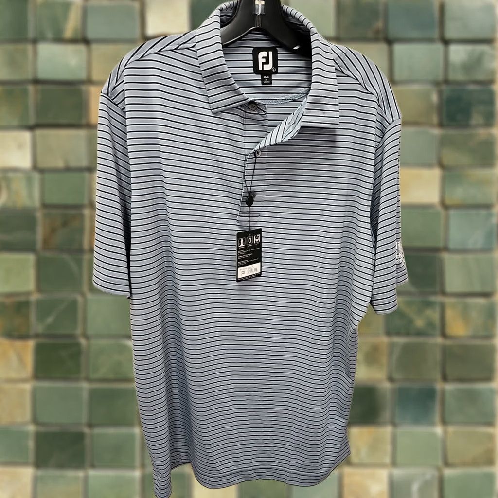 Footjoy FootJoy Polo Shirt L Men Blue Stripe Classic Lisle 5/5ss UV Breathable Quick Dry Moisture Wicking FJ Logo Polo Shirt Classic Fit Vintage No Size US L / EU 52-54 / 3 - 1 Thumbnail