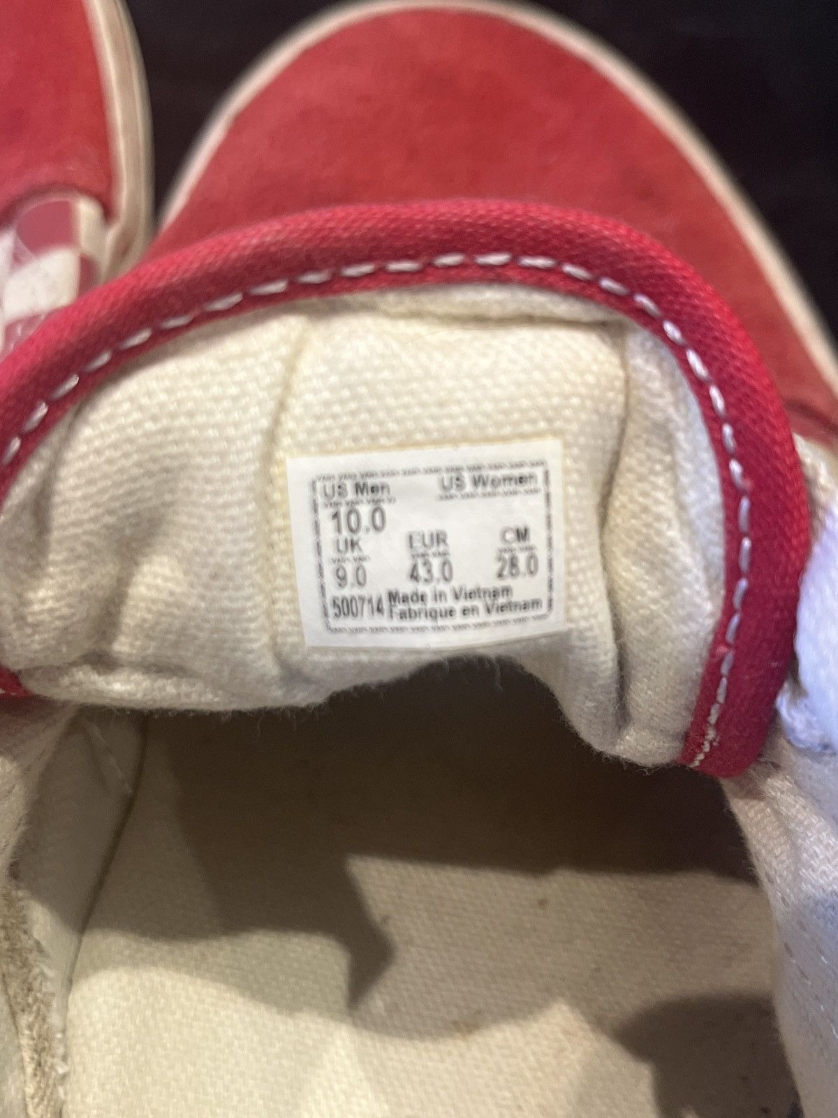 Vans Vans Old Skool Checkerboard Red Size US 10 / EU 43 - 6 Thumbnail