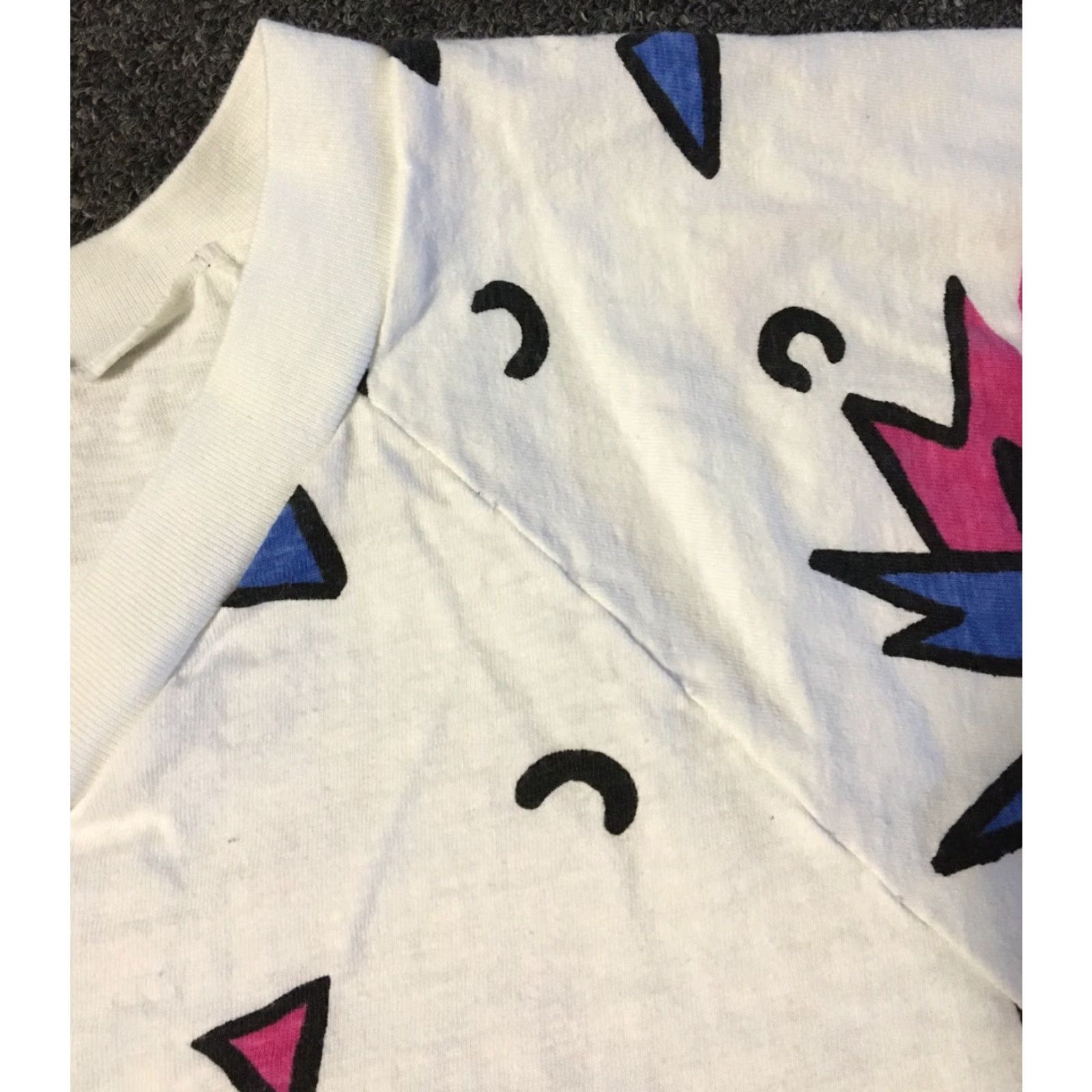 Vintage Vtg 90s Pop Art All Over Print Cropped Shirt L Abstract Vaporwave USA Grunge 80s Size L / US 10 / IT 46 - 4 Thumbnail