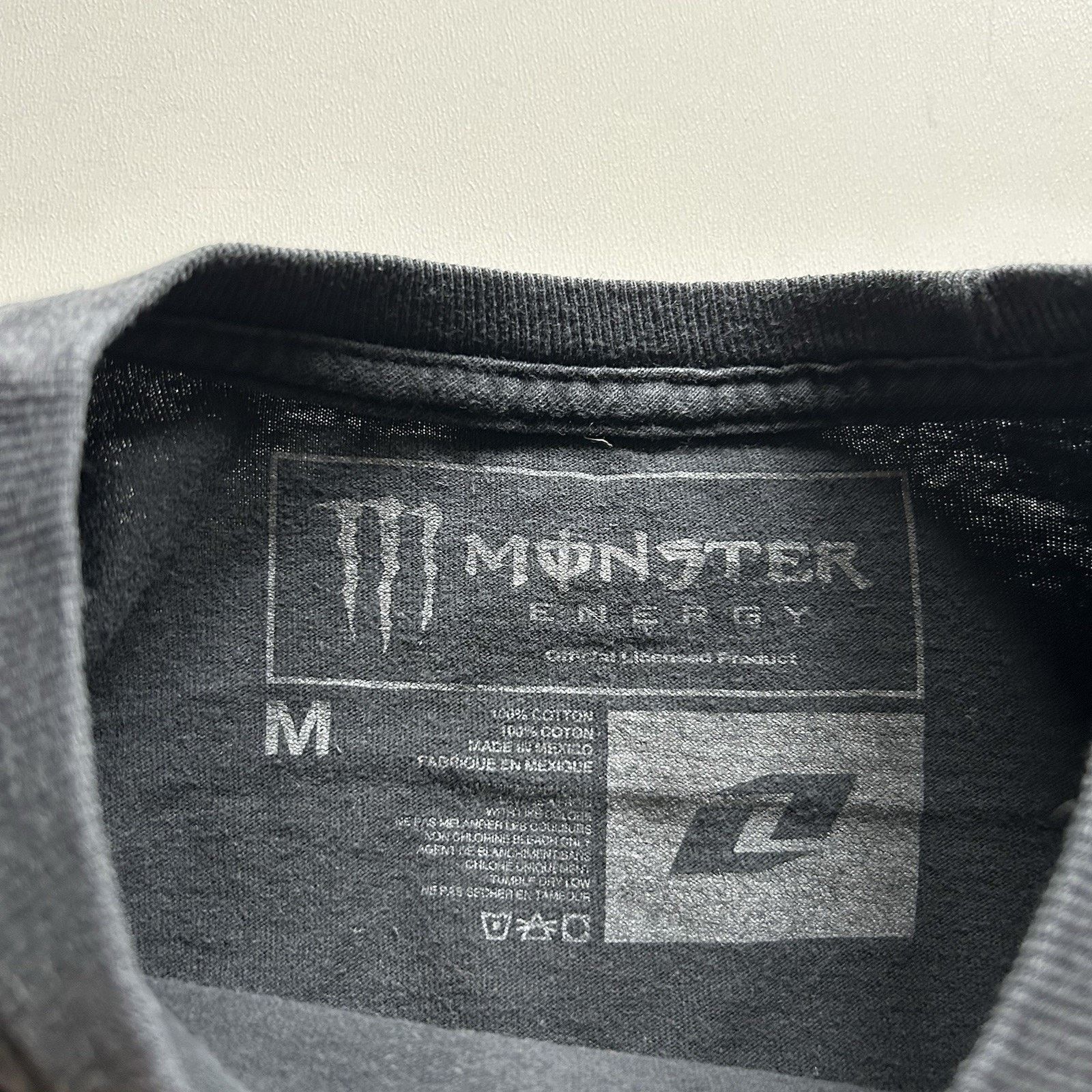 Vintage Vintage Monster Energy T Shirt Medium Y2K AOP Faded Black Size US M / EU 48-50 / 2 - 3 Thumbnail