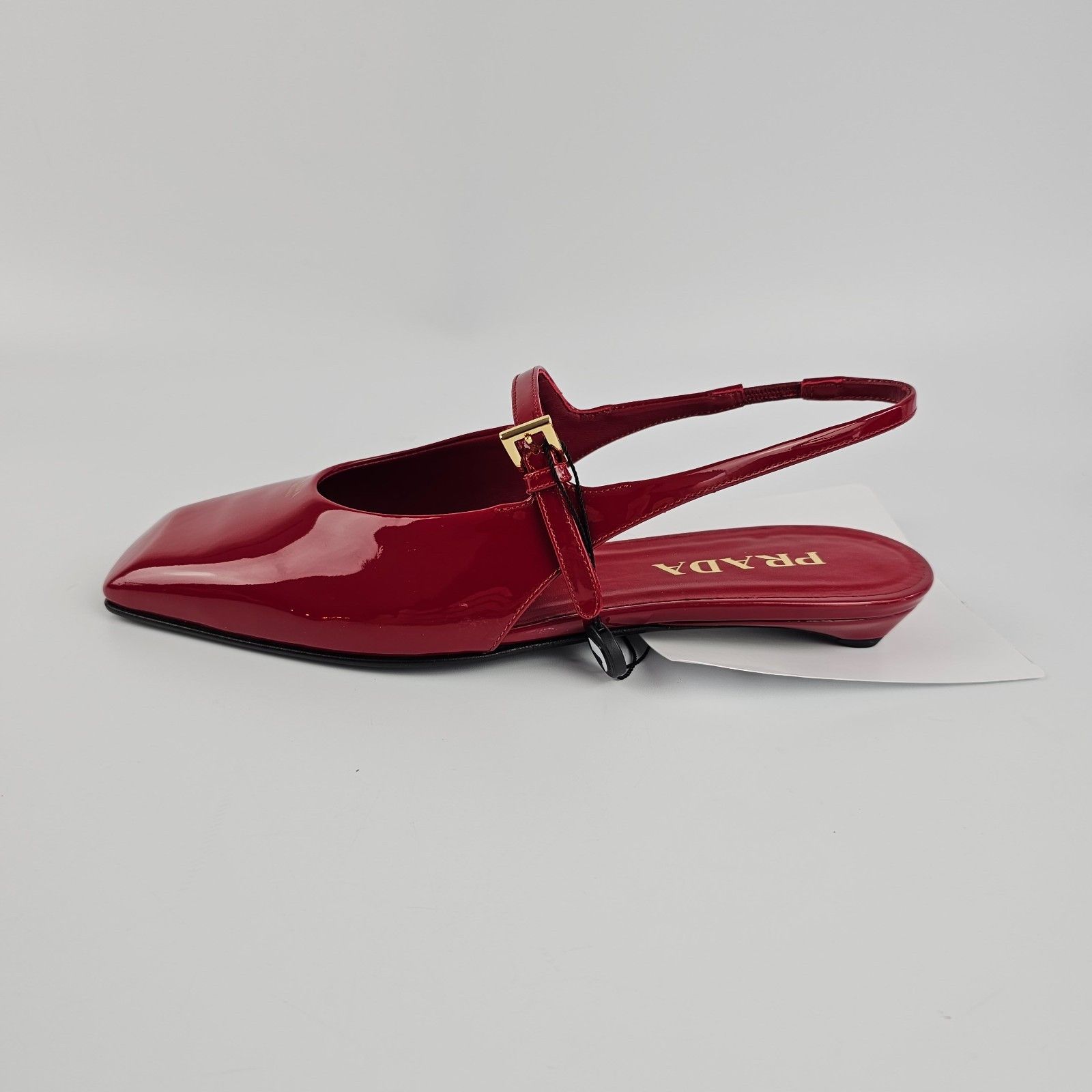 Prada PRADA Red Patent Leather Slingback Ballerinas New Size US 7 / IT 37 - 7 Thumbnail