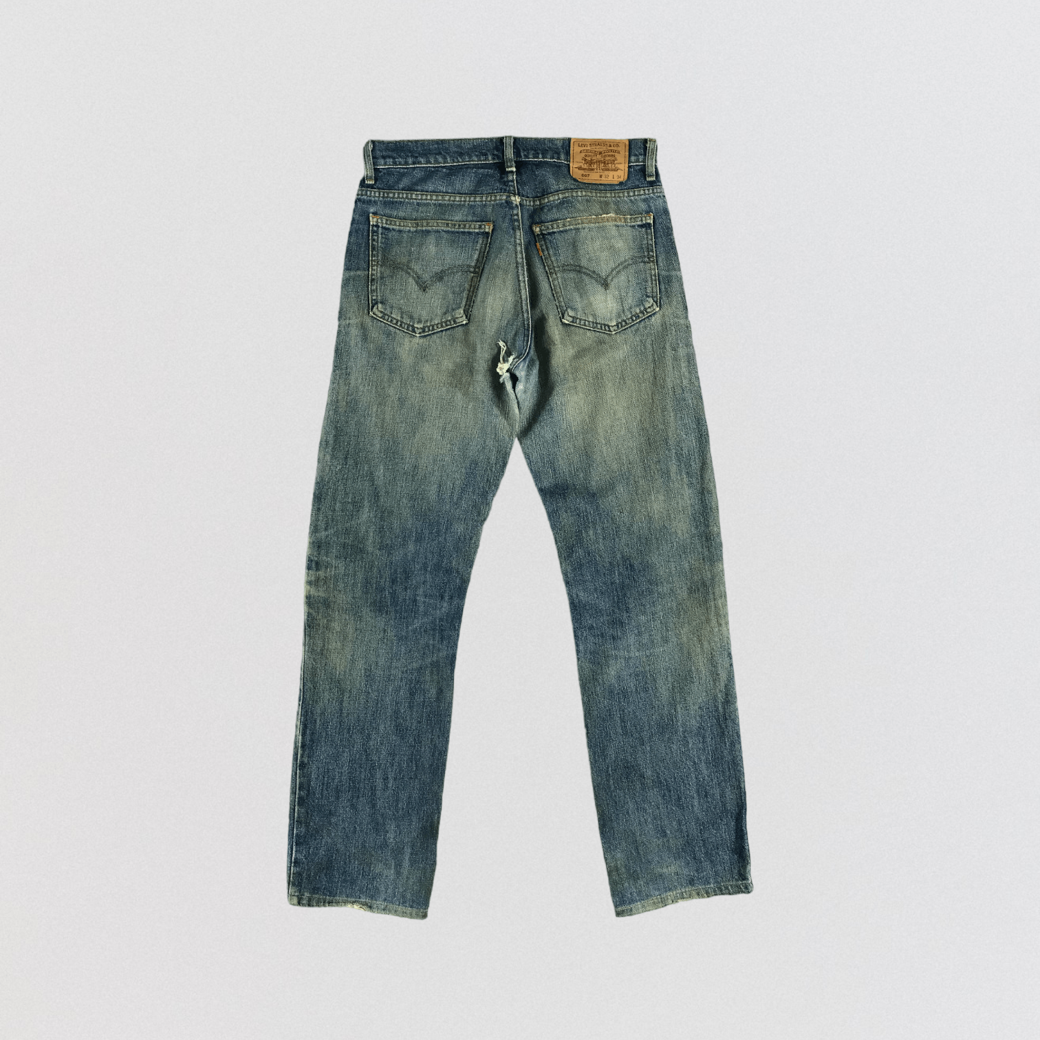 Levi's Vintage 90s Blue Wash Levis 607 Orange Tab Jeans-JM2759 Size US 32 / EU 48 - 2 Thumbnail