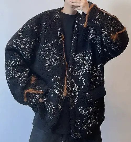 Japanese Brand Vintage Street Hip Hop Loose Lamb Wool Jacket Coat Size US L / EU 52-54 / 3 - 8 Thumbnail