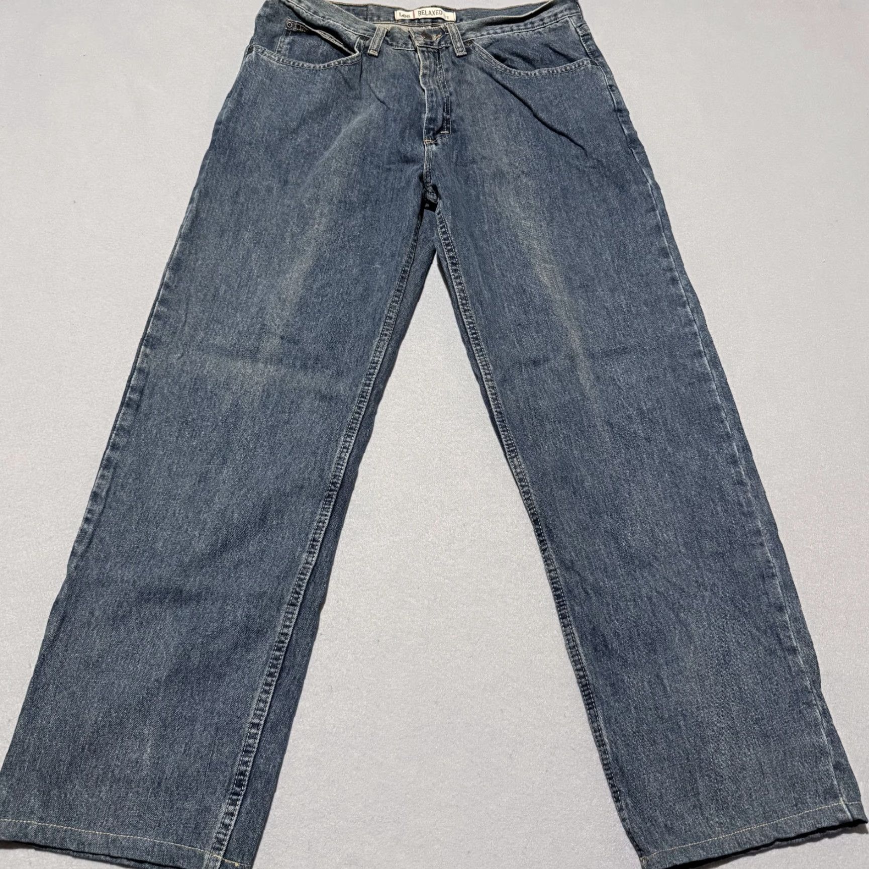 Lee Lee Jeans Men Blue Denim Straight Relaxed-Fit Zip Fly 33X30 Size US 33 - 2 Thumbnail