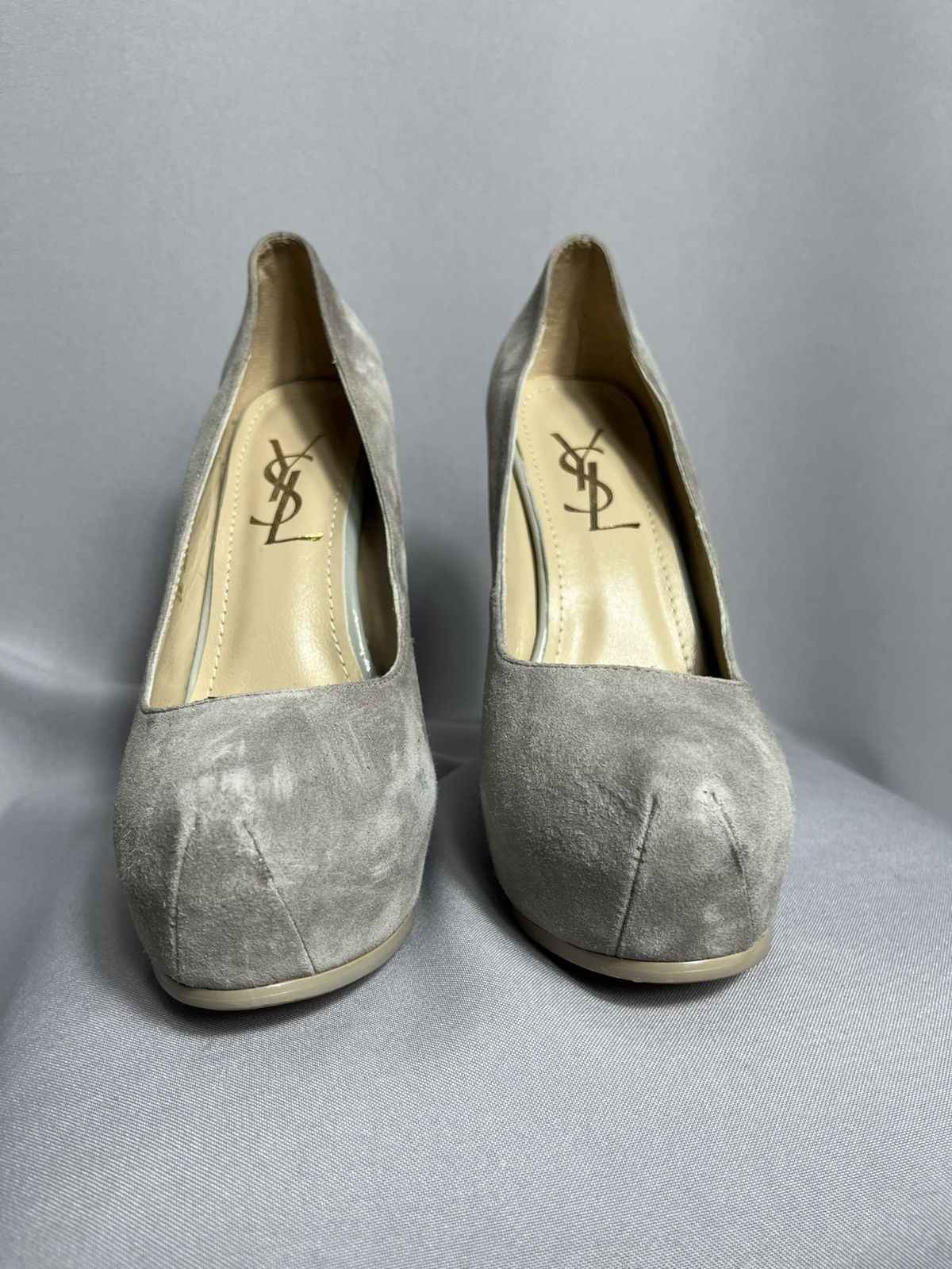 Yves Saint Laurent Yves Saint Laurent Tribute Tribtoo grey Suede Platform YSL Size US 7 / IT 37 - 2 Thumbnail