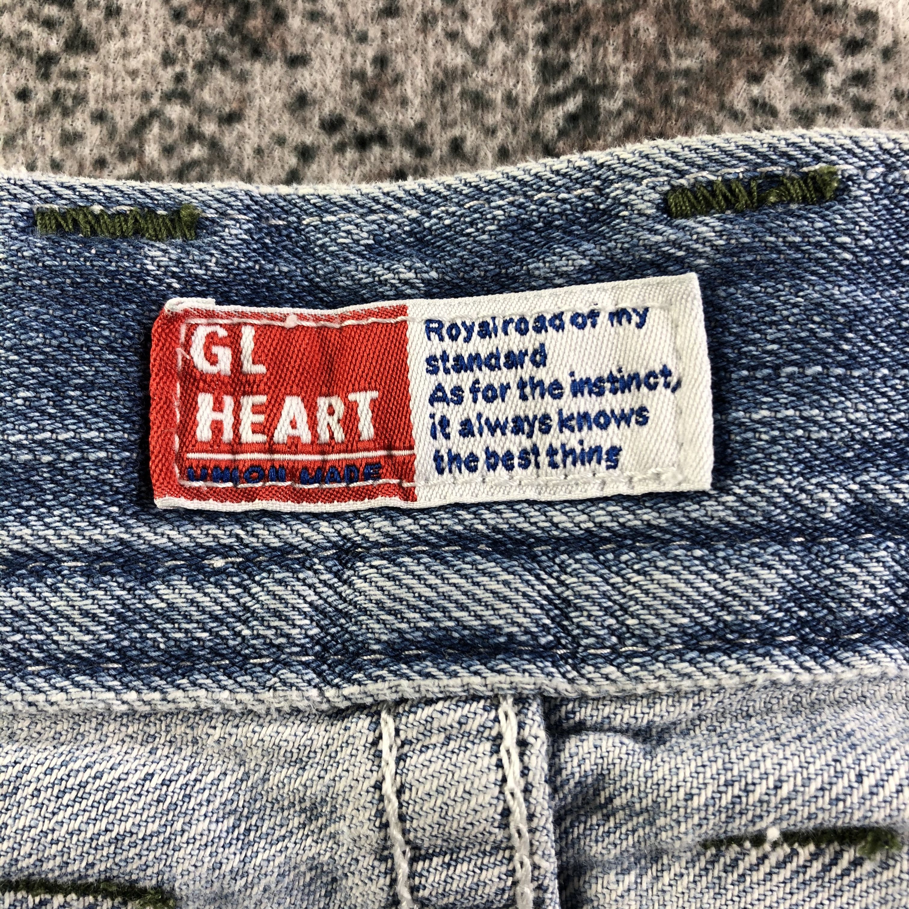 Japanese Brand GL Heart Jeans Light Wash Denim KJ2365 Size US 30 / EU 46 - 7 Thumbnail