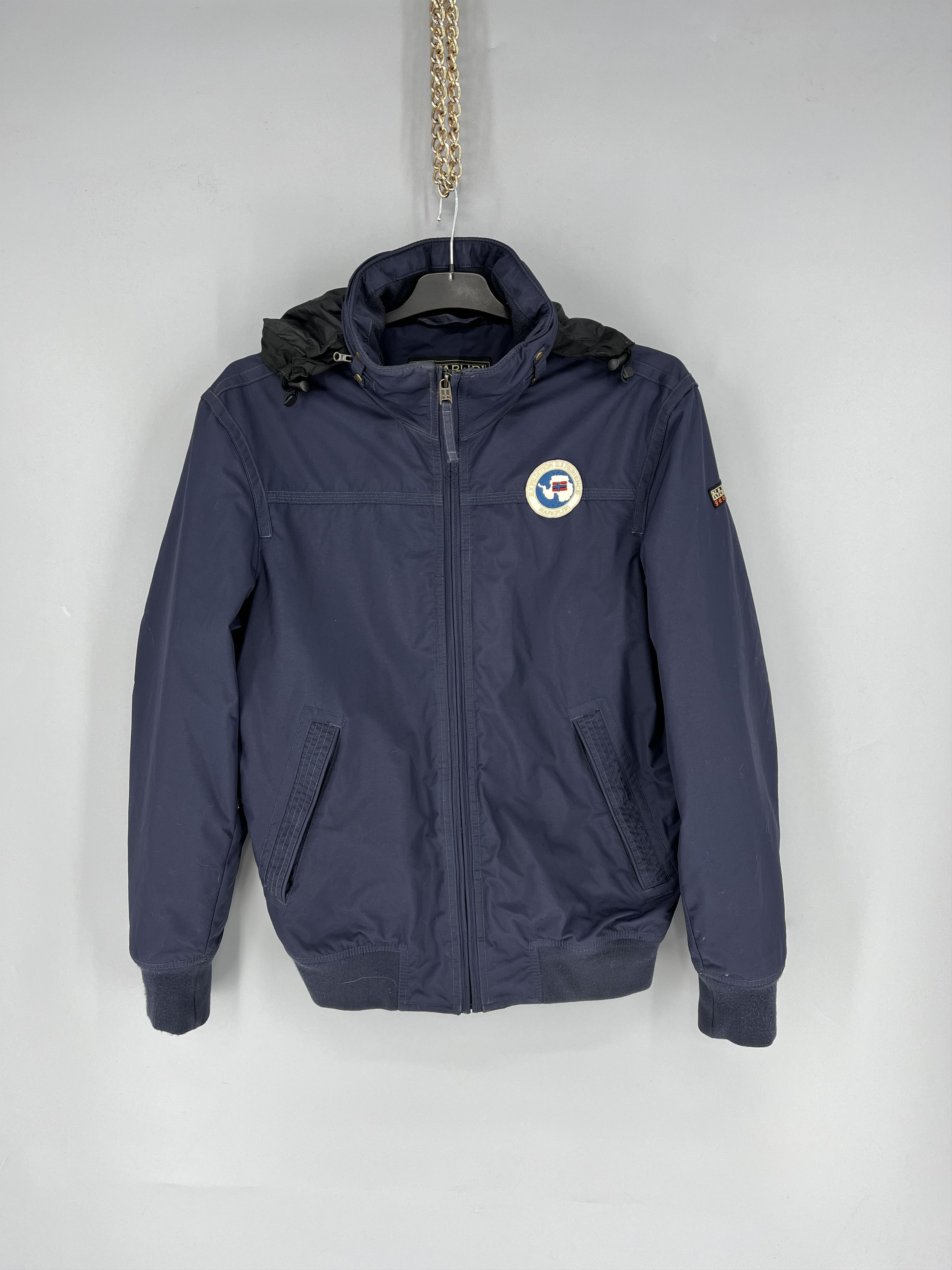 Napapijri Vintage NAPAPIJRI GEOGRAPHIC Embroiderd Logo Hooded Bomber Size US M / EU 48-50 / 2 - 1 Thumbnail