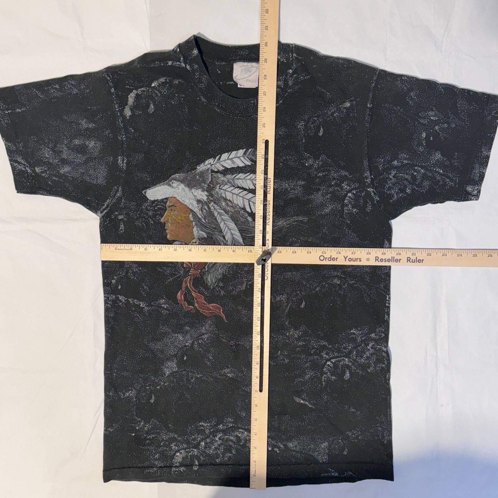 Fruit Of The Loom Vintage 80s-90s Native American All Over Print Wolf Headdres Size US L / EU 52-54 / 3 - 5 Thumbnail