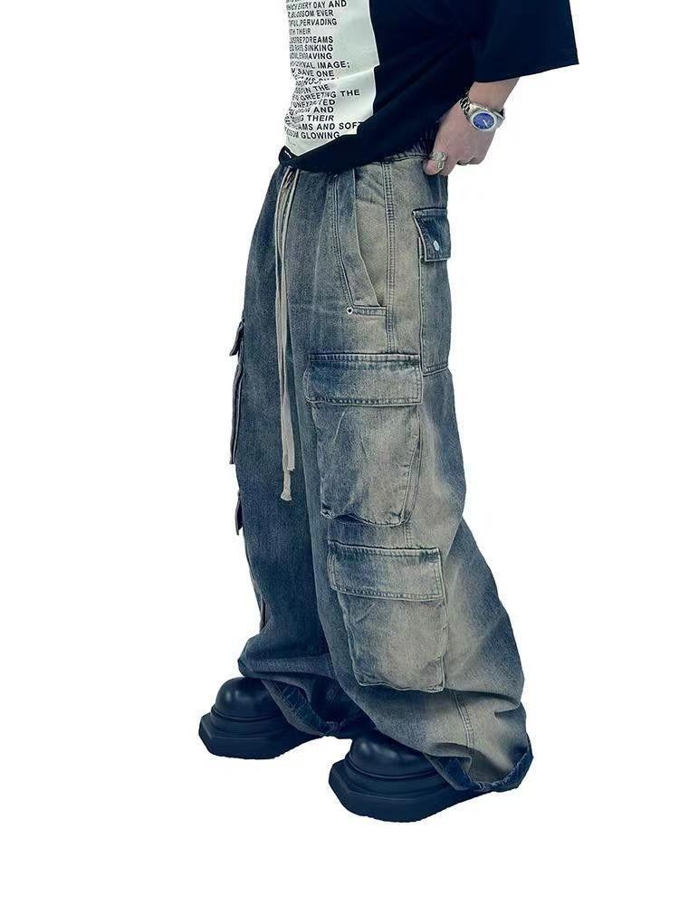 Japanese Brand × Jean Washed and Aged Gradient Colour Loose Fit Work Jeans Size US 34 / EU 50 - 2 Thumbnail