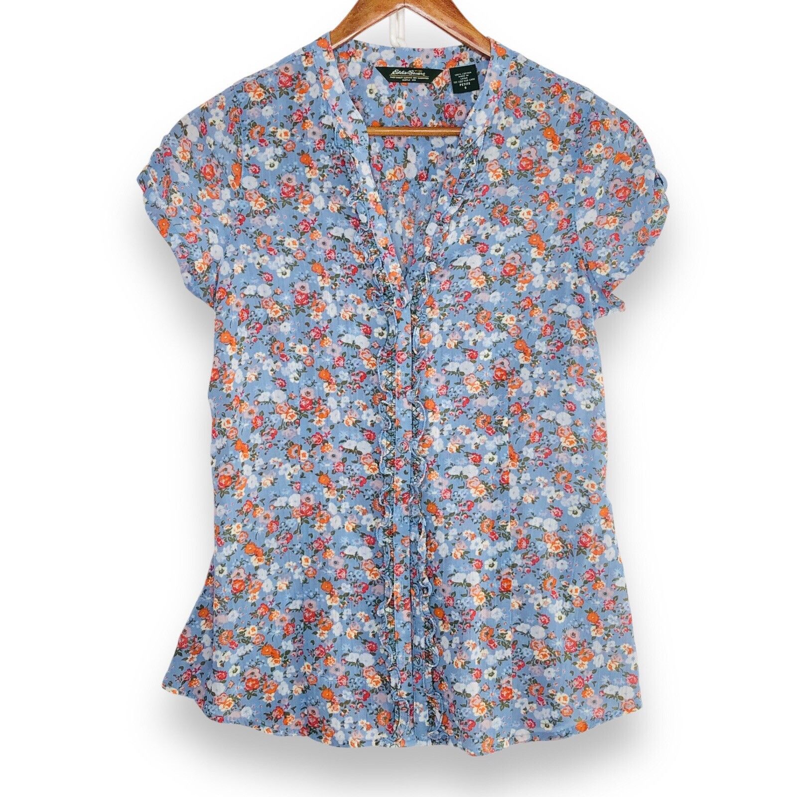 Eddie Bauer Eddie Bauer Cotton Button Up Floral Womens Top Sz S Size S / US 4 / IT 40 - 1 Thumbnail