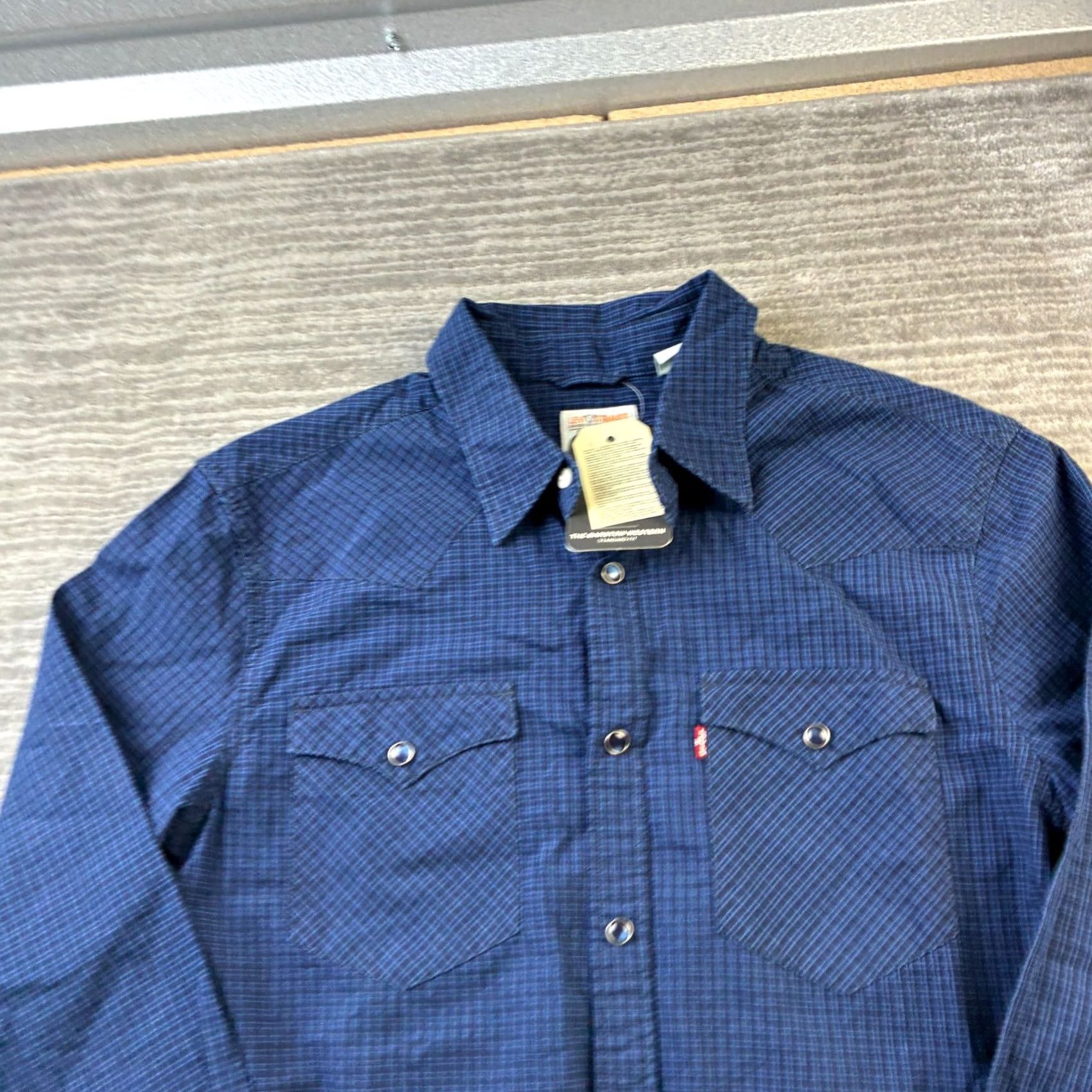 Levi's Levi's Shirt Mens Small Blue Pearl Snap Western Plaid Size US S / EU 44-46 / 1 - 3 Thumbnail