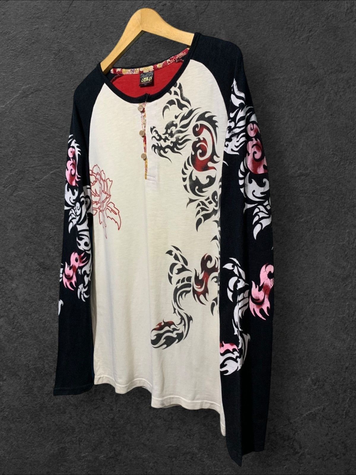 Japanese Brand × Vintage y2k Sukajan Tribal Dragon Tatto longsleeve Size US L / EU 52-54 / 3 - 2 Thumbnail