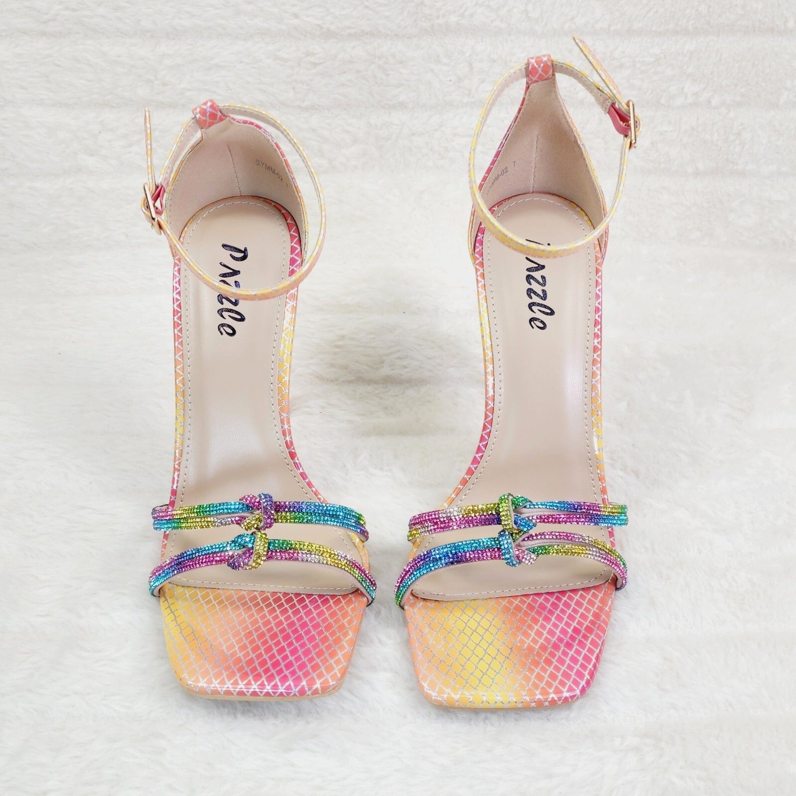 Other Symm Colorful Rhinestone Strap High Heel Stiletto Shoes (Siz Size US 7.5 / IT 37.5 - 3 Thumbnail
