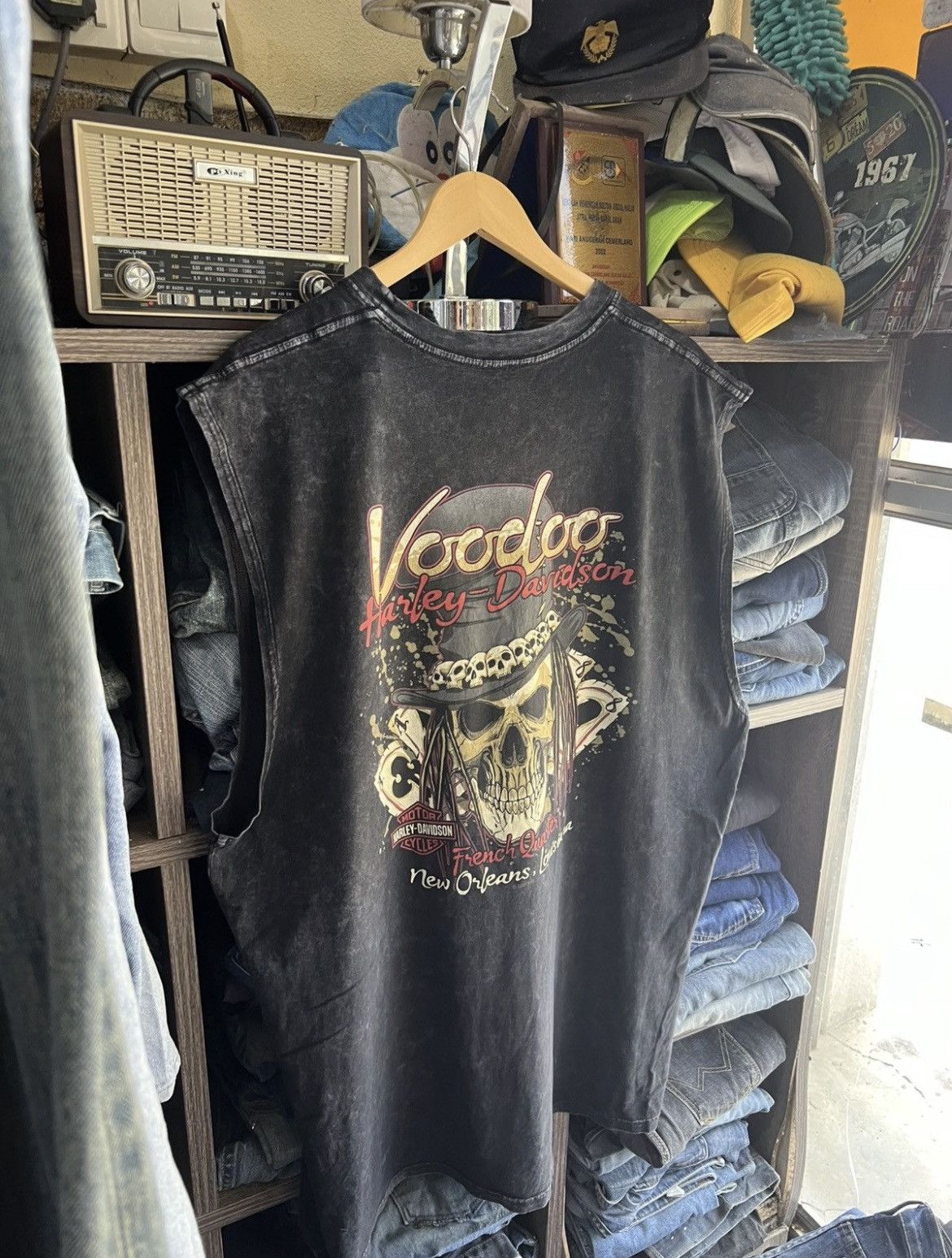 Harley Davidson 🔥Rare Voodoo Harley Davidson Sleeveless Tee Size US XL / EU 56 / 4 - 5 Thumbnail