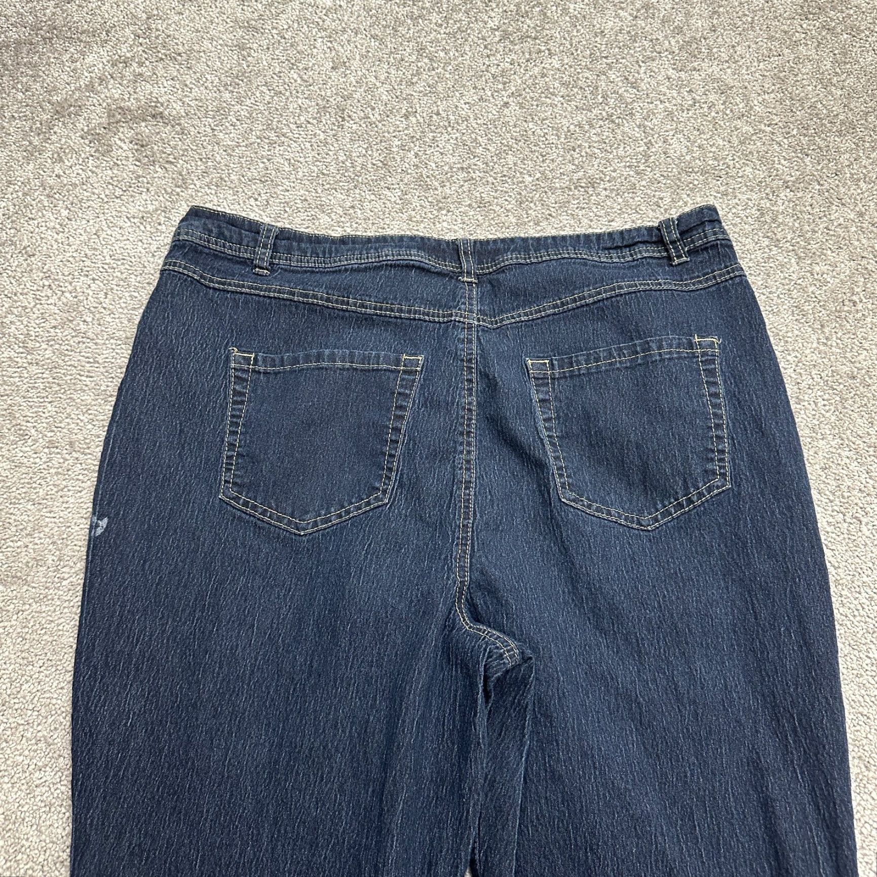 Denime Aviva Denim Jeans Womens 19/20 Plus Size Blue Dark Wash Casual Straight 36x28 Size 40" / US 18 - 4 Thumbnail