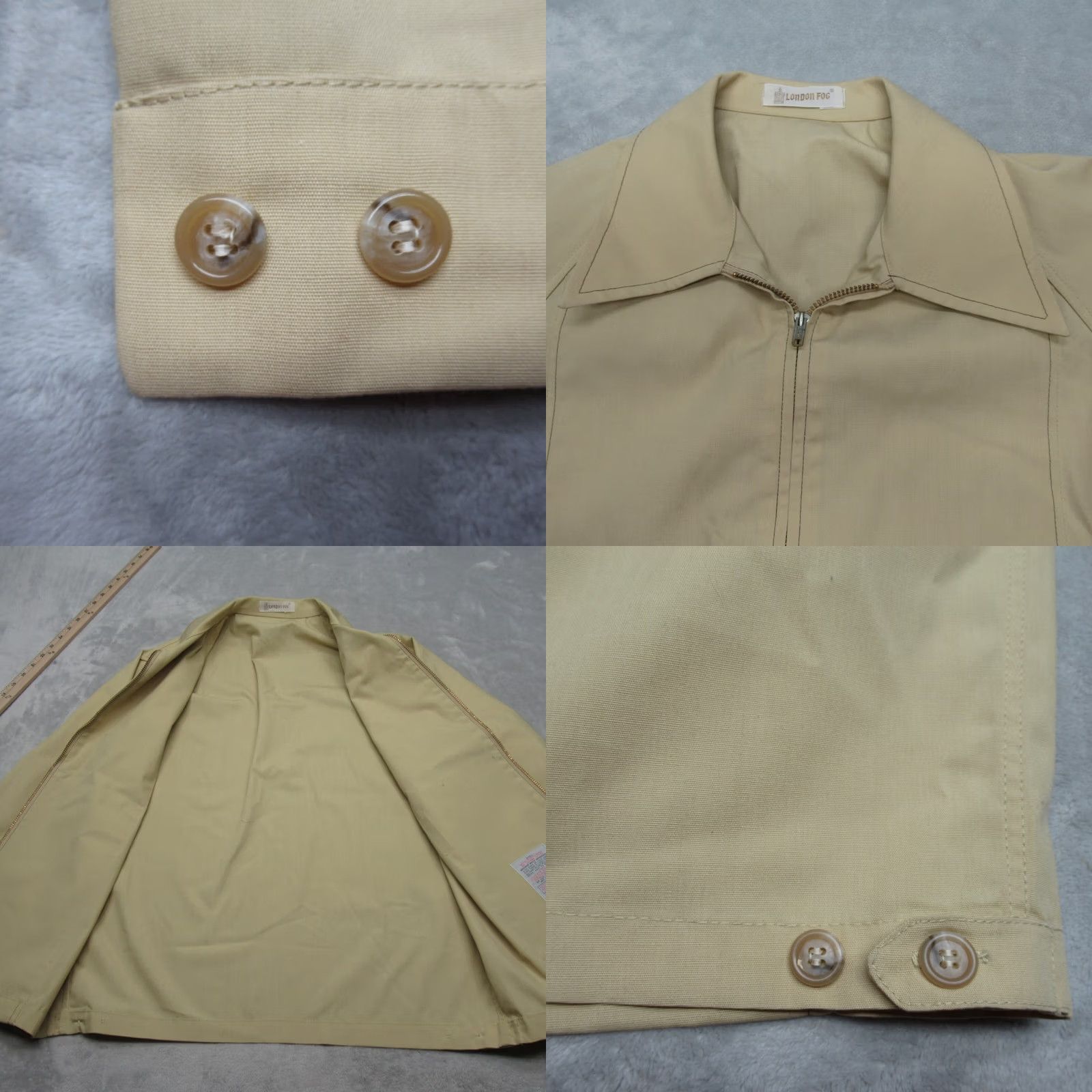 London Fog VINTAGE London Fog Jacket Mens 38R Tan Pockets Collared Adjustable Waist Tab Full Zip Size US XXS / EU 40 - 8 Thumbnail
