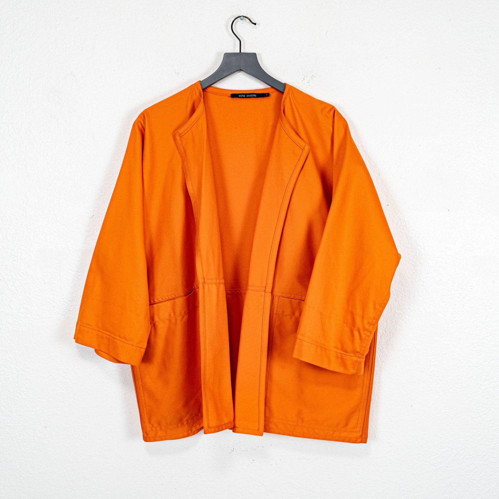 SOFIE D'HOORE Sofie D'Hoore Orange Open Front Jacket Oversized 3/4 sz 34 Size S / US 4 / IT 40 - 2 Thumbnail