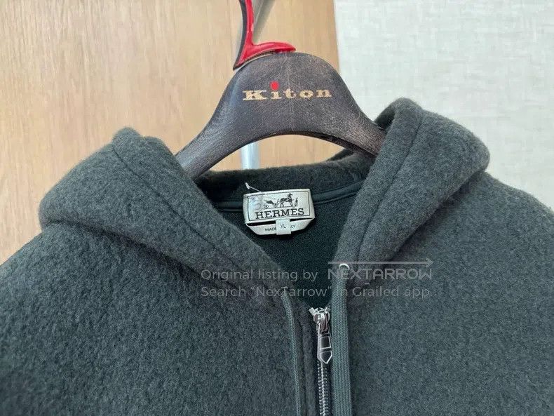Hermes Thick Wool Hooded Jacket