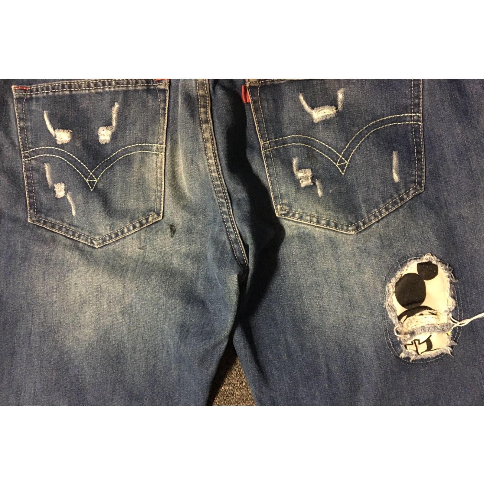 Vintage VINTAGE Fushen Mickey Mouse Distressed Red Tab Jeans 38/32 Designer Biker Grunge 90s Jeans Men Blue USA 90s Mens Size US 38 / EU 54 - 4 Thumbnail