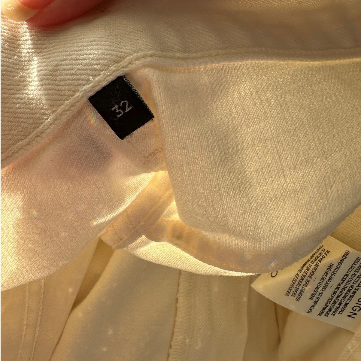 GOLDSIGN NWT Goldsign The A Jean Pressed Pearl Ivory Jeans 32 Size 32" / US 10 / IT 46 - 8 Thumbnail