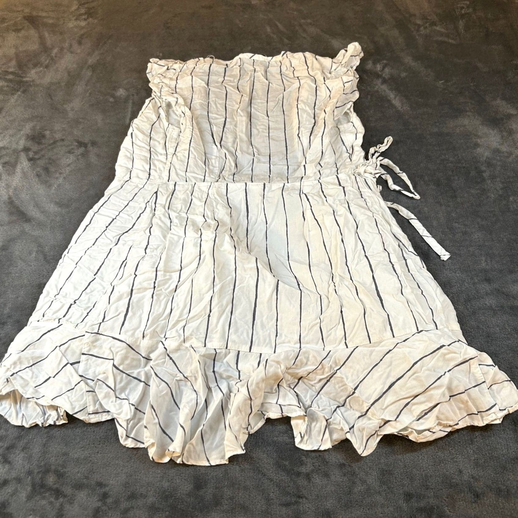Abercrombie & Fitch VINTAGE Abercrombie & Fitch Striped Wrap Dress Cover Up Ruffle Sleeves Womens XXSP Size XXS / US 00 / IT 34 - 3 Thumbnail