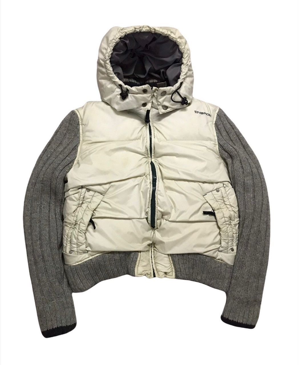 Energie × Japanese Brand Japanese Energie Down Hoodie Zipper Jacket Size L / US 10 / IT 46 - 3 Thumbnail