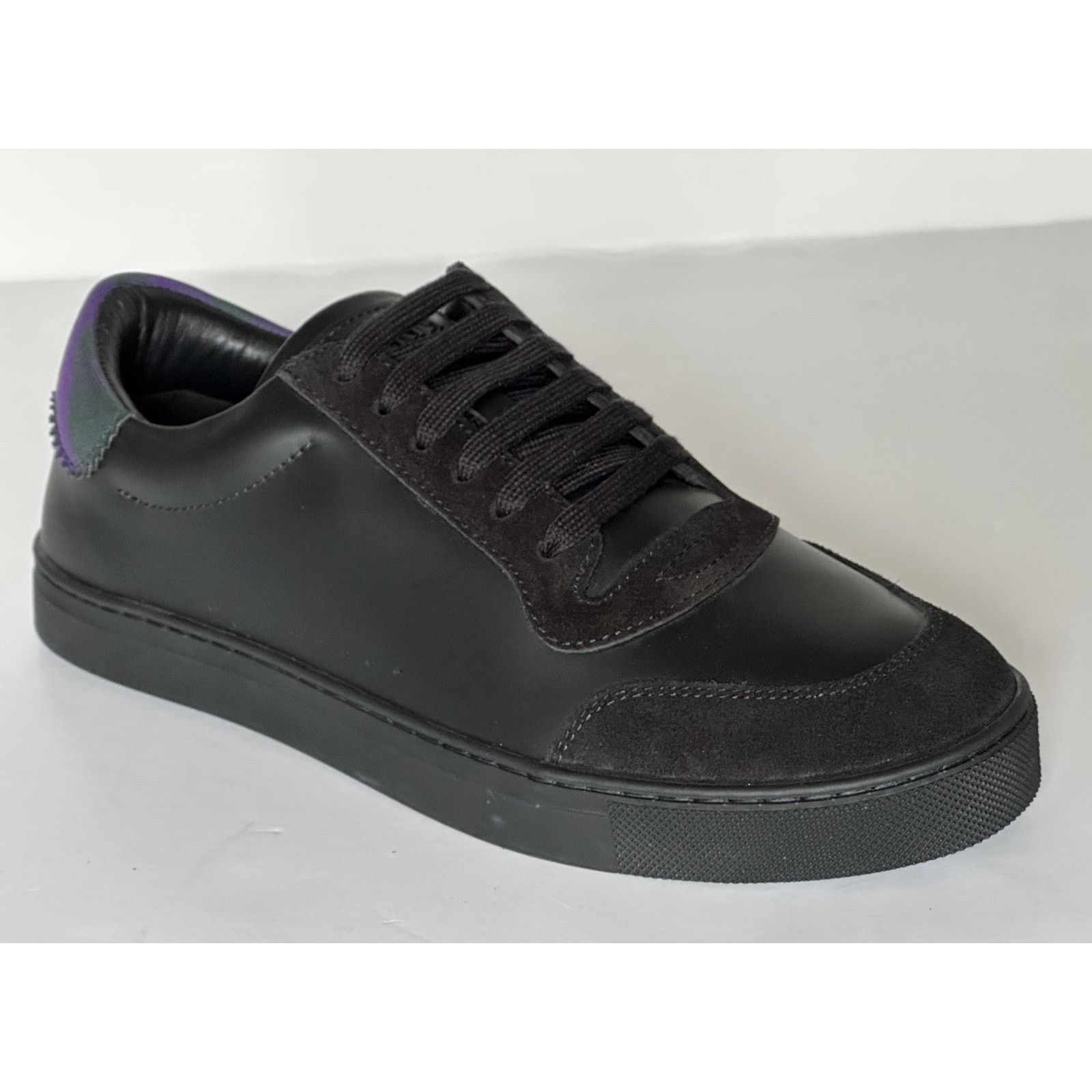 Burberry Burberry Leather Sneakers Black/IP Check 7 US (40) 8075375 Size US 7 / EU 40 - 2 Thumbnail