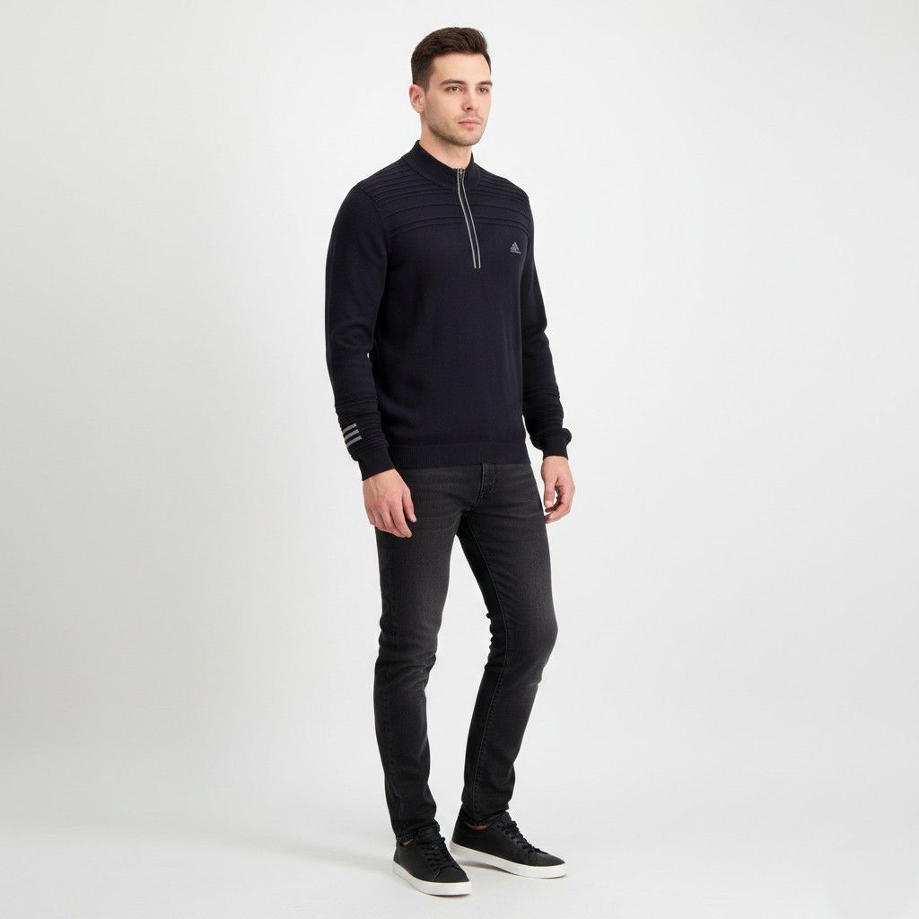 Adidas Adidas Men L Jumper Black Soft Cotton Stretch 6837 Size US L / EU 52-54 / 3 - 1 Thumbnail