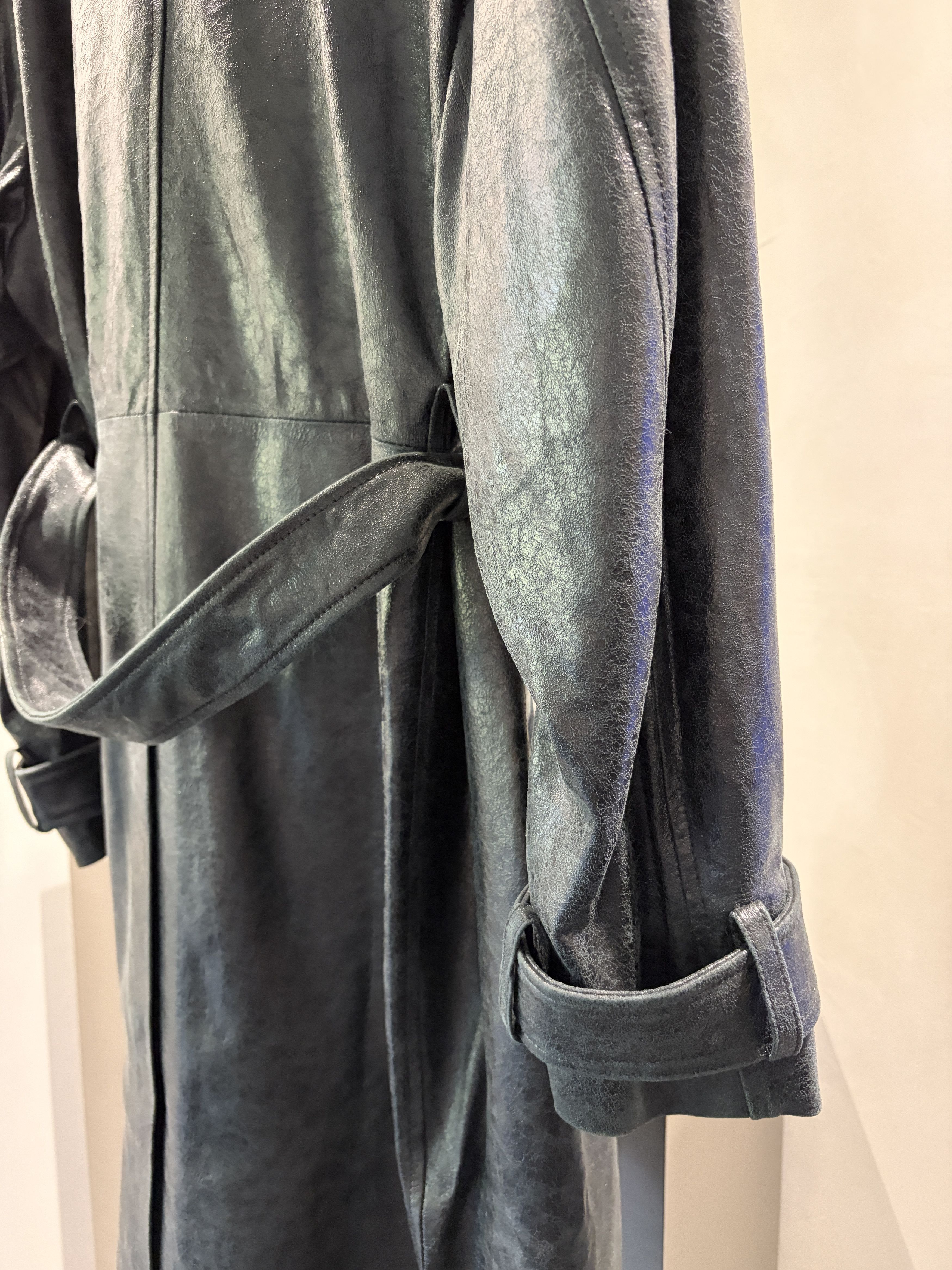 424 424 Paper Effect Distressed Leather Trench Coat Size US S / EU 44-46 / 1 - 12 Thumbnail