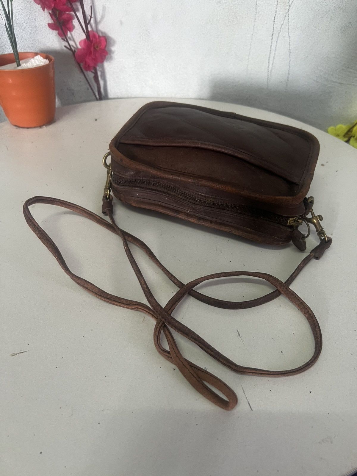 Coach × Vintage Vintage Milk Chocolate Coach Leather Shoulder Size ONE SIZE - 7 Thumbnail