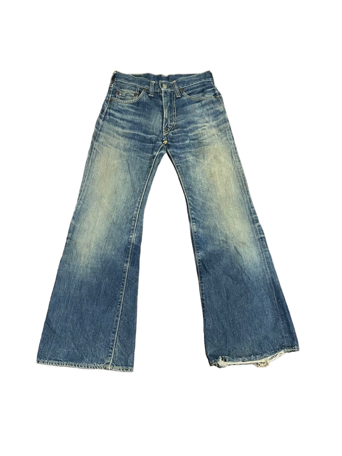 Vintage 60s Bell bottom Flared Bootcut Bigstone V Stitch VTG Jeans Size US 27 - 6 Thumbnail