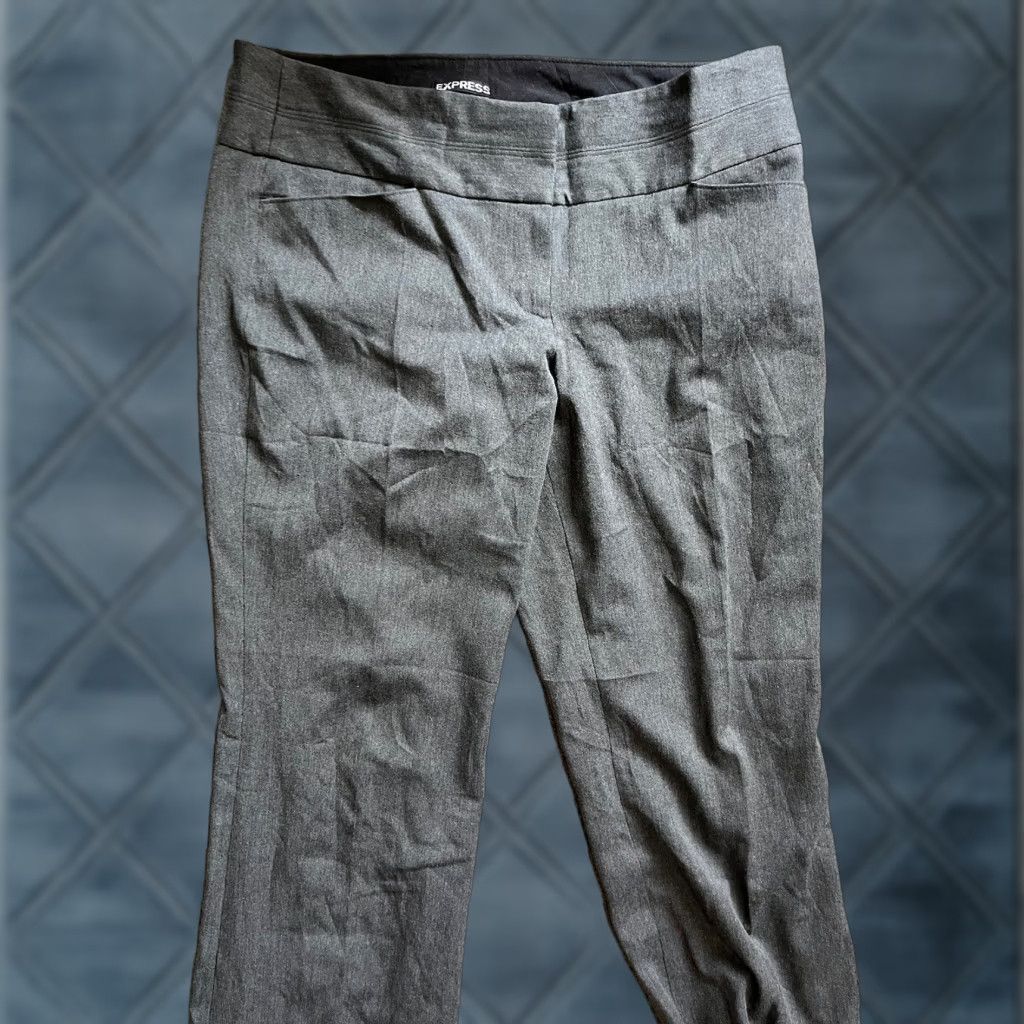 Express Express Editor Relaxed Trouser Pants Women’s 8R Gray Mid Rise Chino, 27” Inseam, Size 8, Express Editor, Pants, Women, Gray, 90s/90s? Size 30" / US 8 / IT 44 - 1 Thumbnail