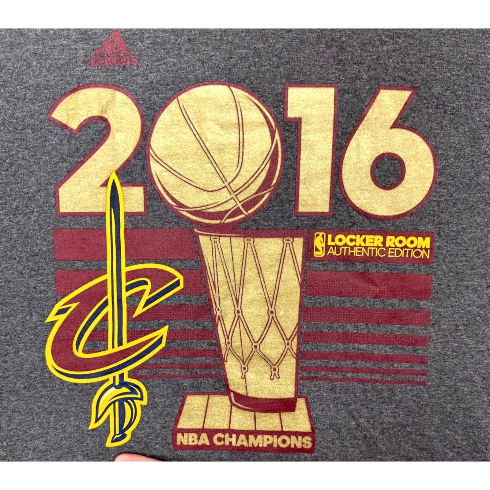 Adidas Adidas The Go-To Tee Shirt Mens XL Grey Cleveland Cavaliers Championship T-Shirt Short Sleeve Crew Neck Modern 80s 90s Fan Gear Women Mens Boys Girls Size US XL / EU 56 / 4 - 6 Thumbnail