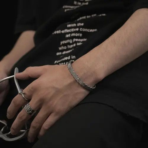 Jewelry Broken Silver Cuff – Wide Cold Wind Bracelet, Unisex Size ONE SIZE - 3 Thumbnail
