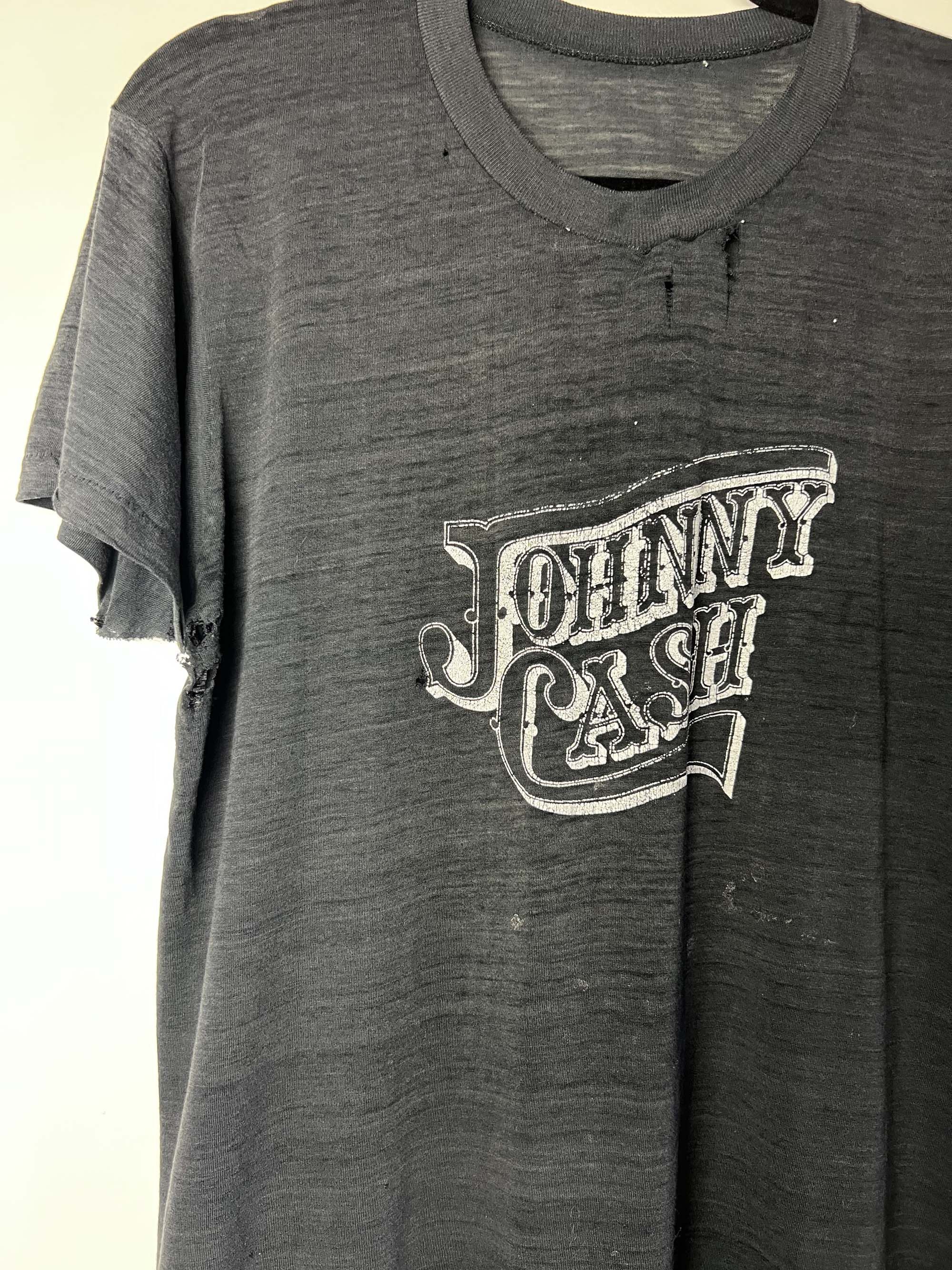 Vintage RARE Vintage 1980's Johnny Cash Ultra Thin T-Shirt Size US M / EU 48-50 / 2 - 4 Thumbnail