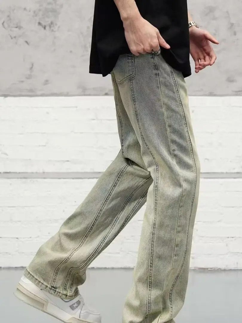 Japanese Brand × Jean Retro straight tube micro flared patchwork jeans Size US 32 / EU 48 - 2 Thumbnail