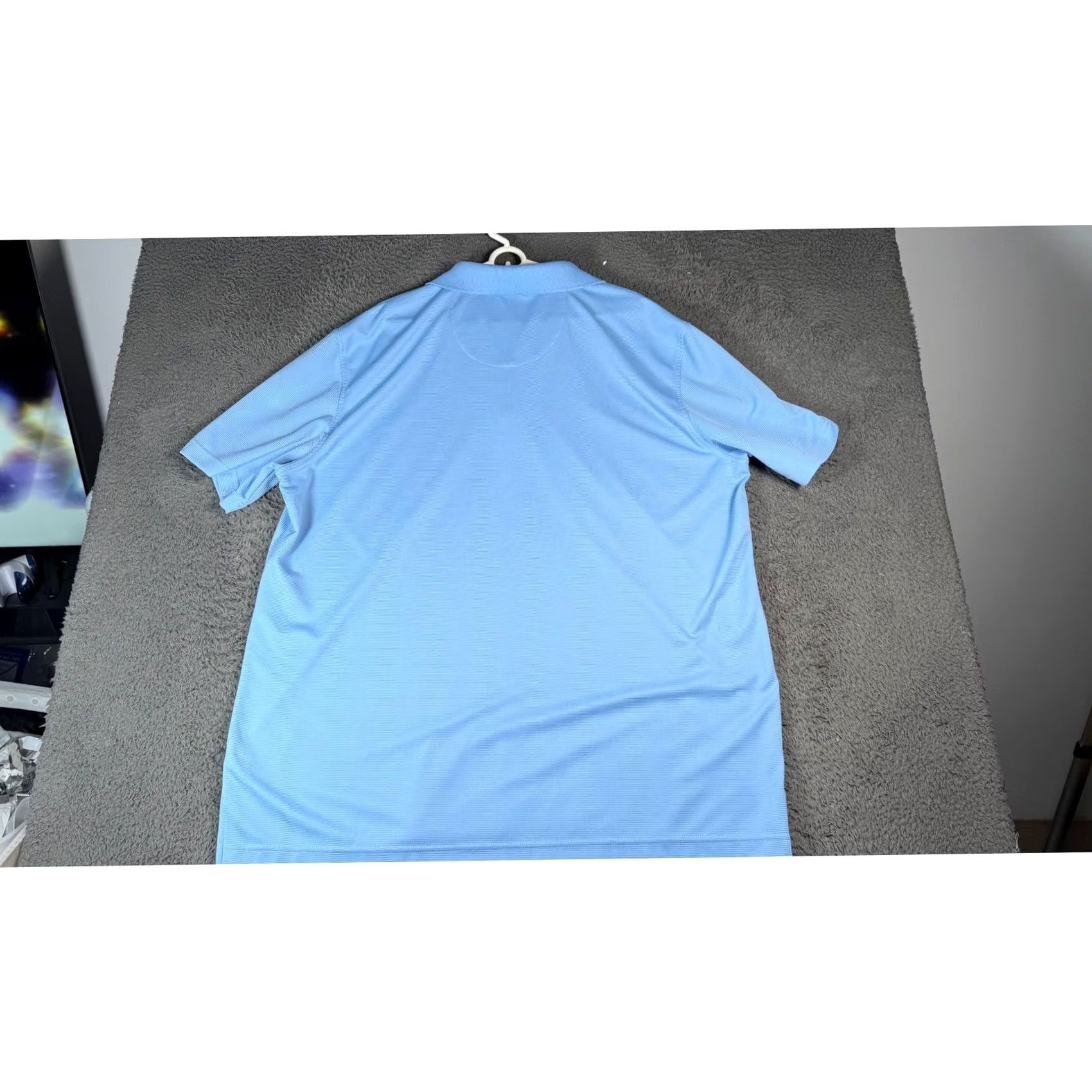 Van Heusen Van Heusen Polo Shirt 3XLT Big & Tall Striped Short Sleeve Blue Mens Shirt Size US XXL / EU 58 / 5 - 7 Thumbnail