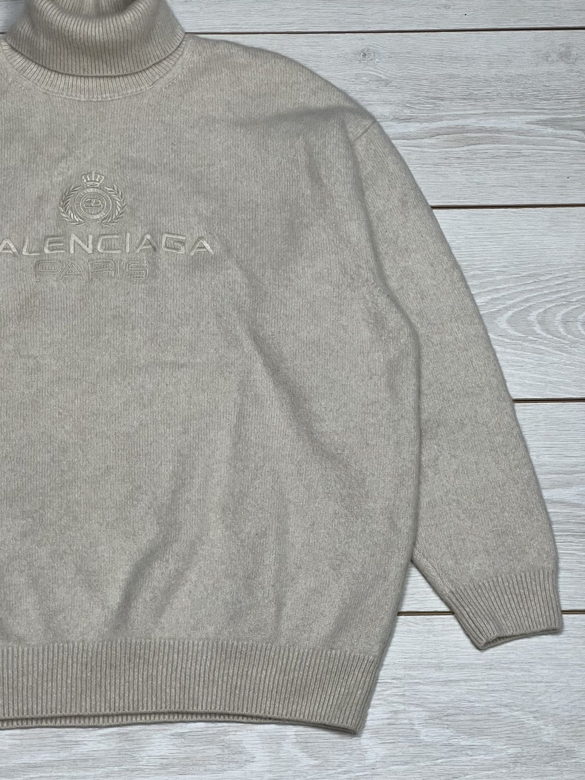 Balenciaga Balenciaga Big Logo Oversized Wool Cashmere Sweater Size US L / EU 52-54 / 3 - 3 Thumbnail