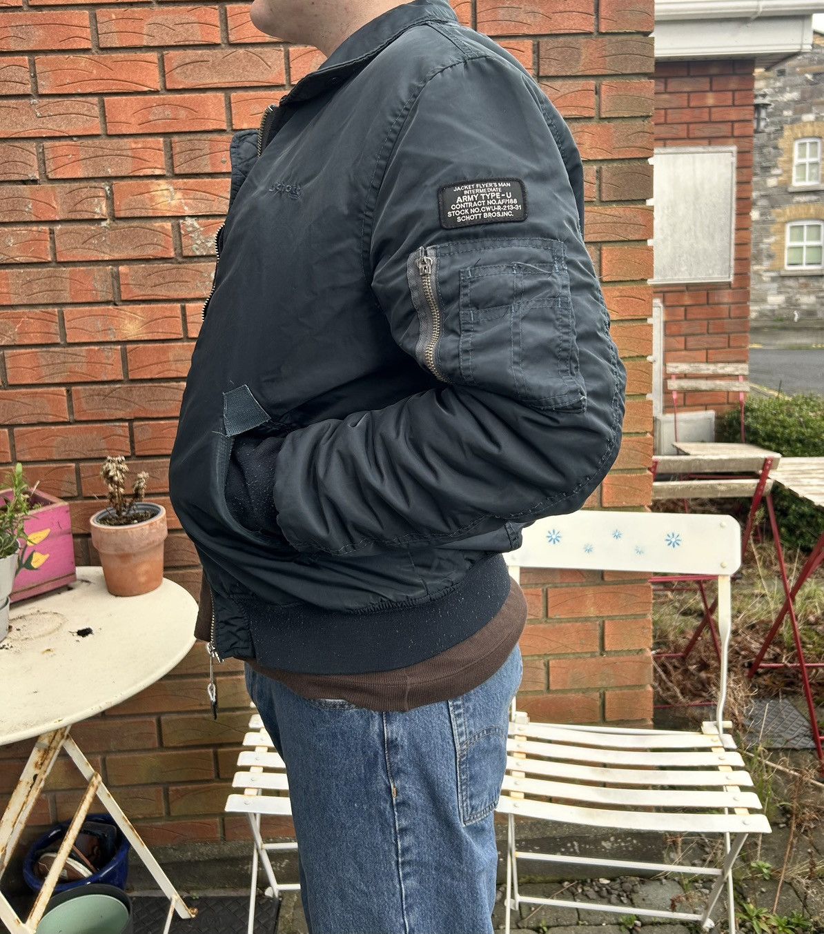 Schott Schott 90’s Bomber Flight Jacket Size US L / EU 52-54 / 3 - 12 Thumbnail