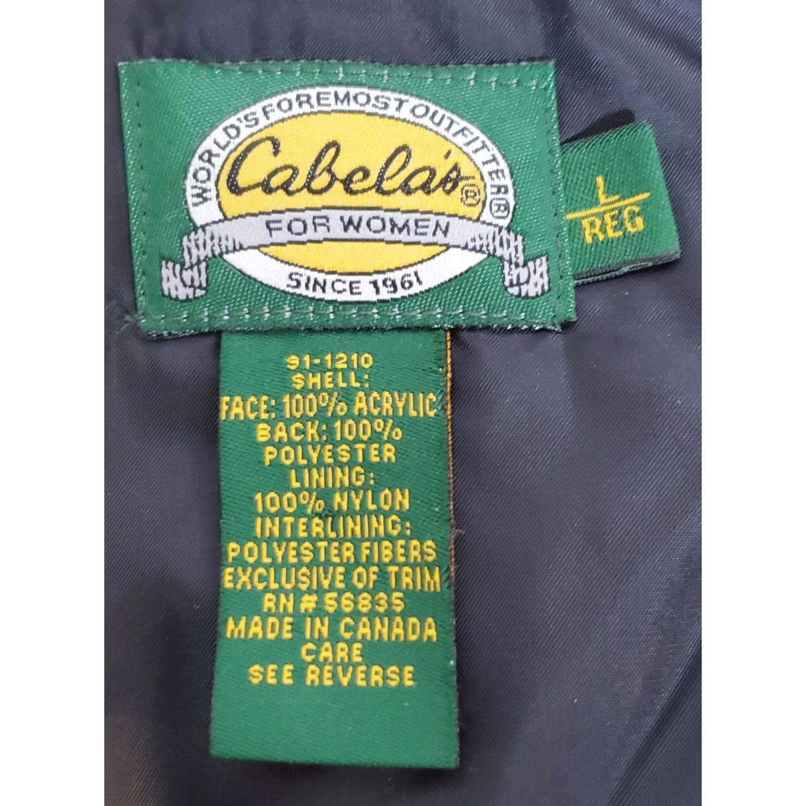 Vintage Cabela's Parka Jacket Women L Fur Trim Hood Insulated Deer Nature Theme Long Sleeve Zip Pockets Regular Size L / US 10 / IT 46 - 7 Thumbnail
