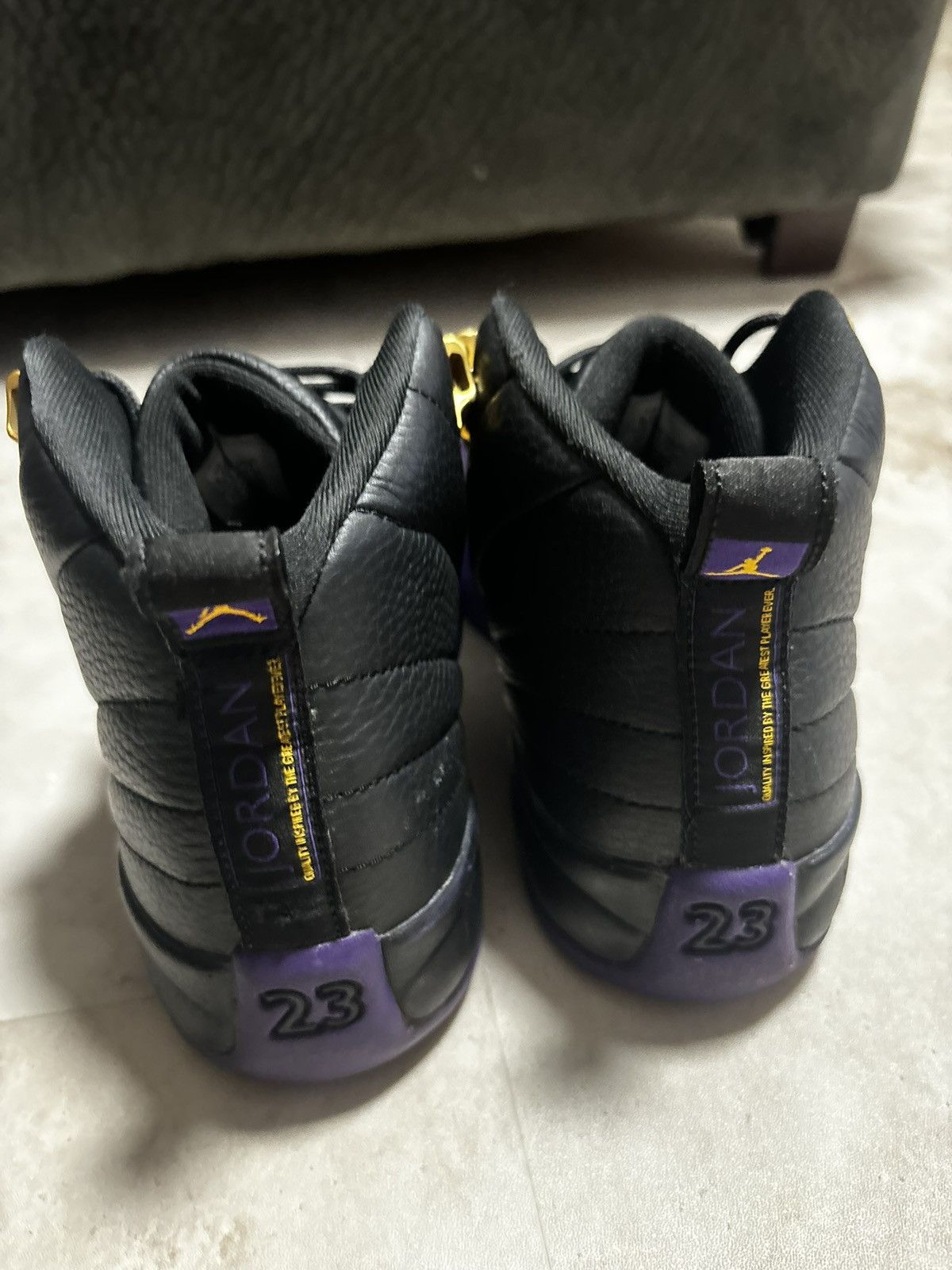 Jordan Brand Purple black & gold Jordan 12’s Size US 6 / EU 39 - 6 Thumbnail