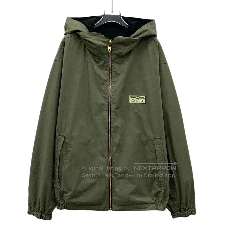 Gucci Gucci Colour block logo label embroidery cotton hooded lon Size US M / EU 48-50 / 2 - 3 Thumbnail