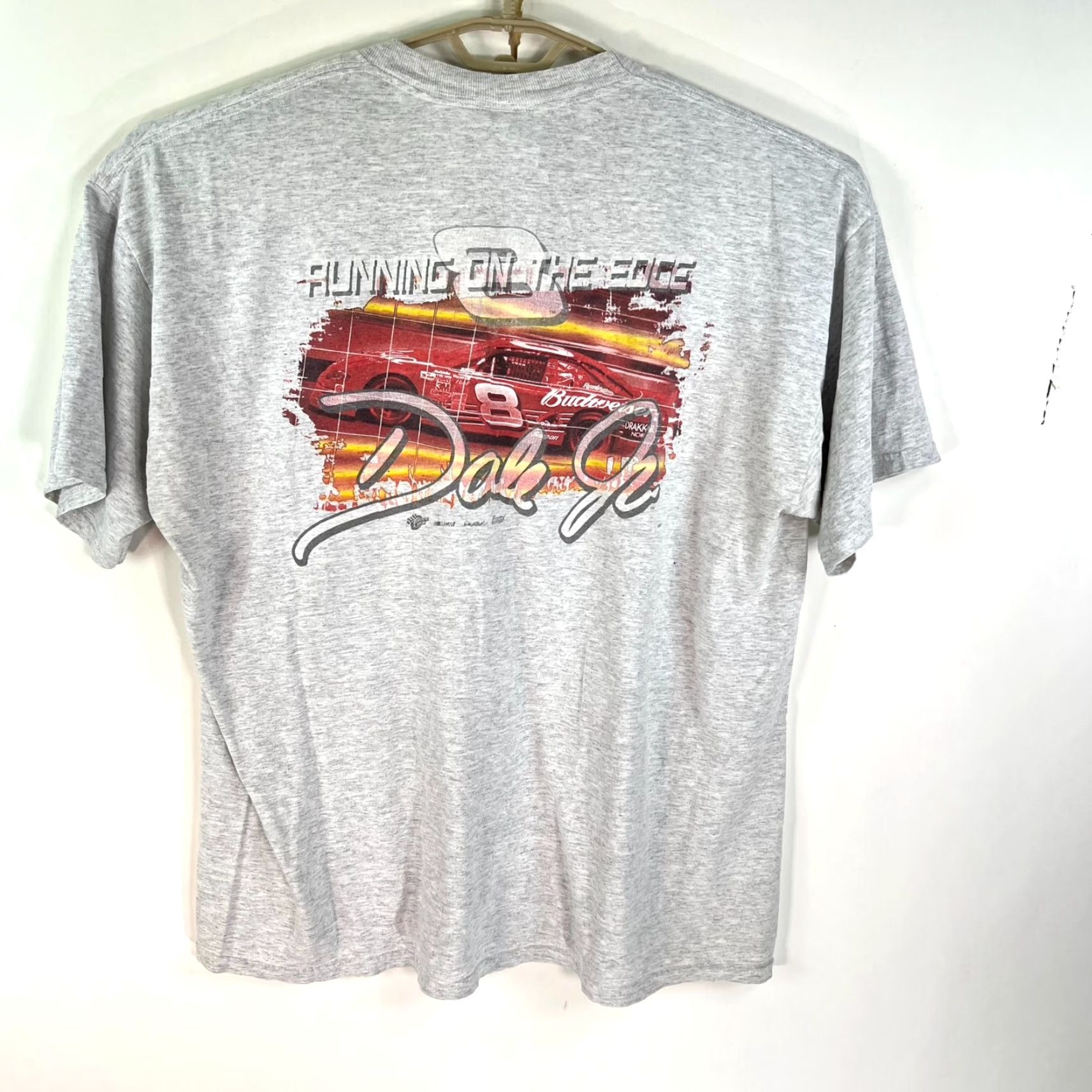 Budweiser VINTAGE Dale Earnhardt Jr. Budweiser NASCAR T-Shirt XL Gray 90s Graphic Mens Size US XL / EU 56 / 4 - 6 Thumbnail