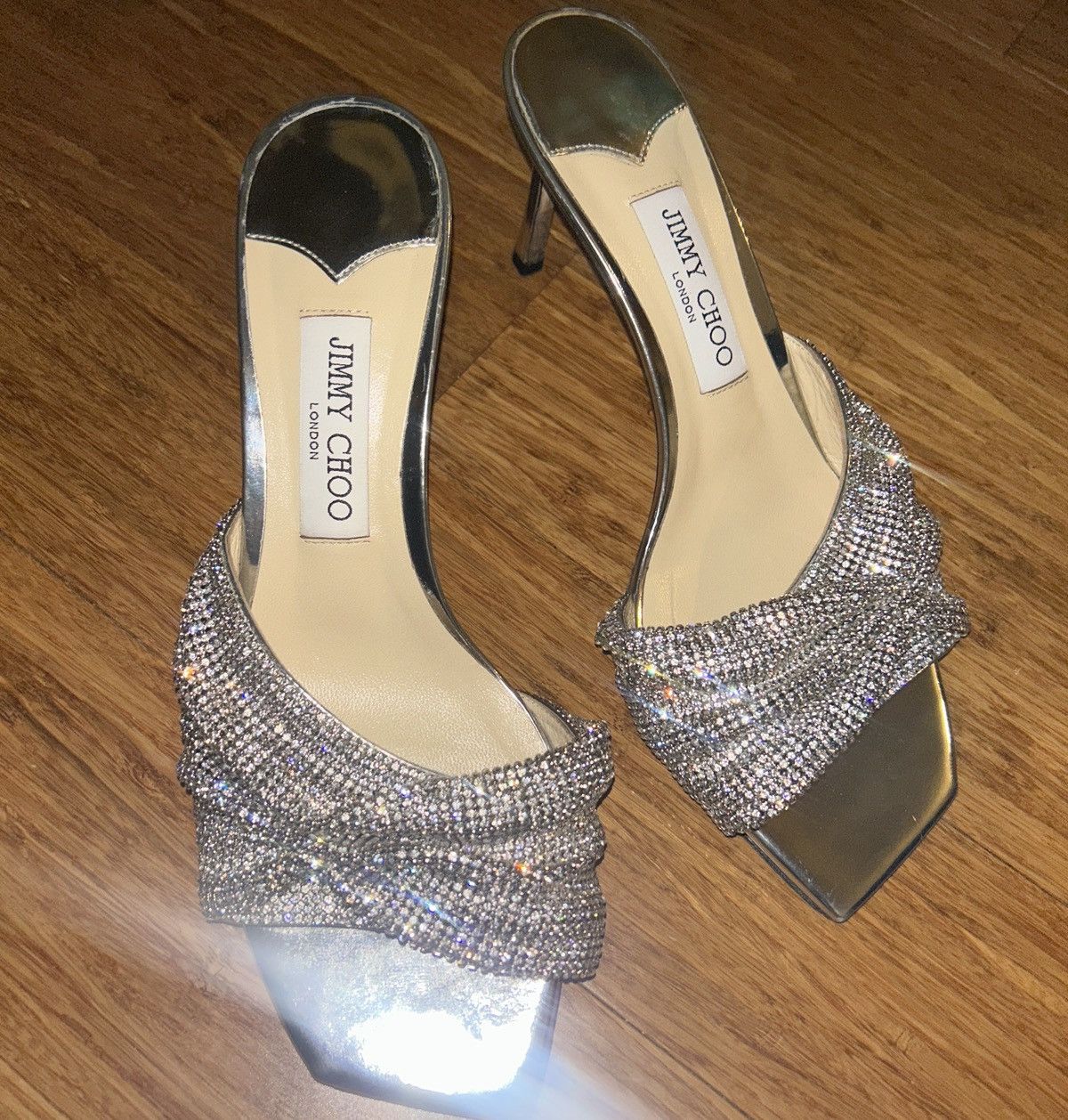 Jimmy Choo Jimmy Choo Naria Crystal Mesh Slide Sandal size 39.5 Size US 9.5 / IT 39.5 - 2 Thumbnail