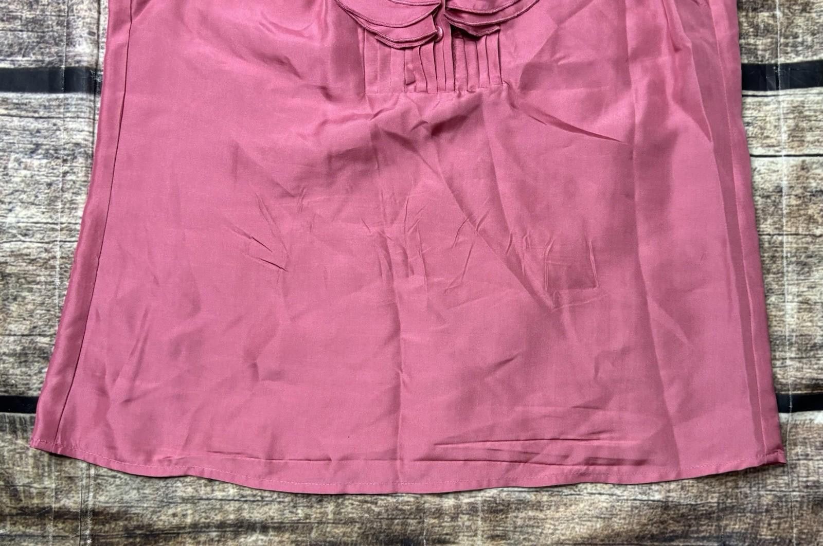 Kendrick Lamar Kenar Top Womens S Silk Ruffle Sleeveless Pink Oversized Size S / US 4 / IT 40 - 6 Thumbnail