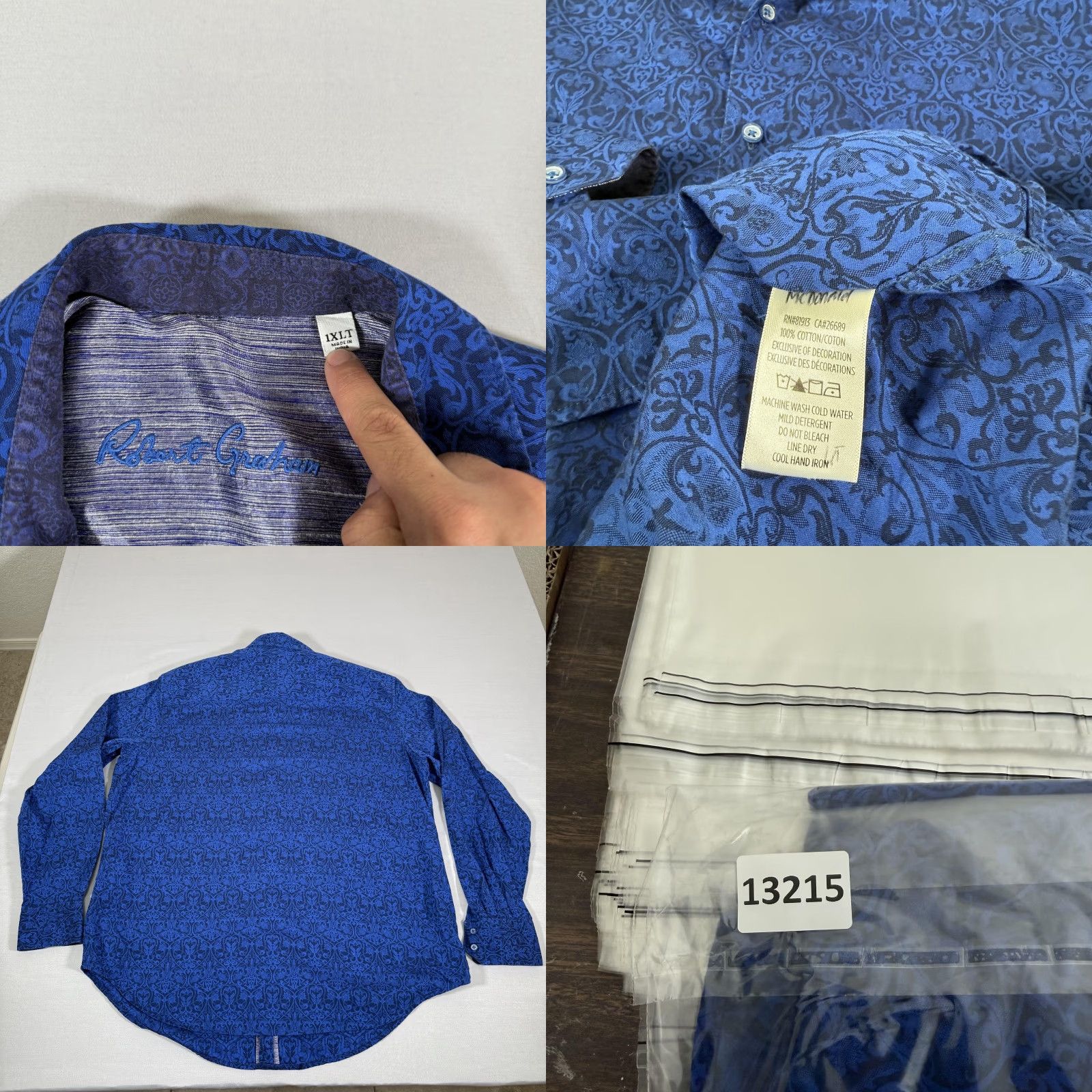 Robert Graham VINTAGE Robert Graham Shirt Mens XL Long Sleeve Button Up Blue Paisley Floral Designer 90s Size US XL / EU 56 / 4 - 8 Thumbnail